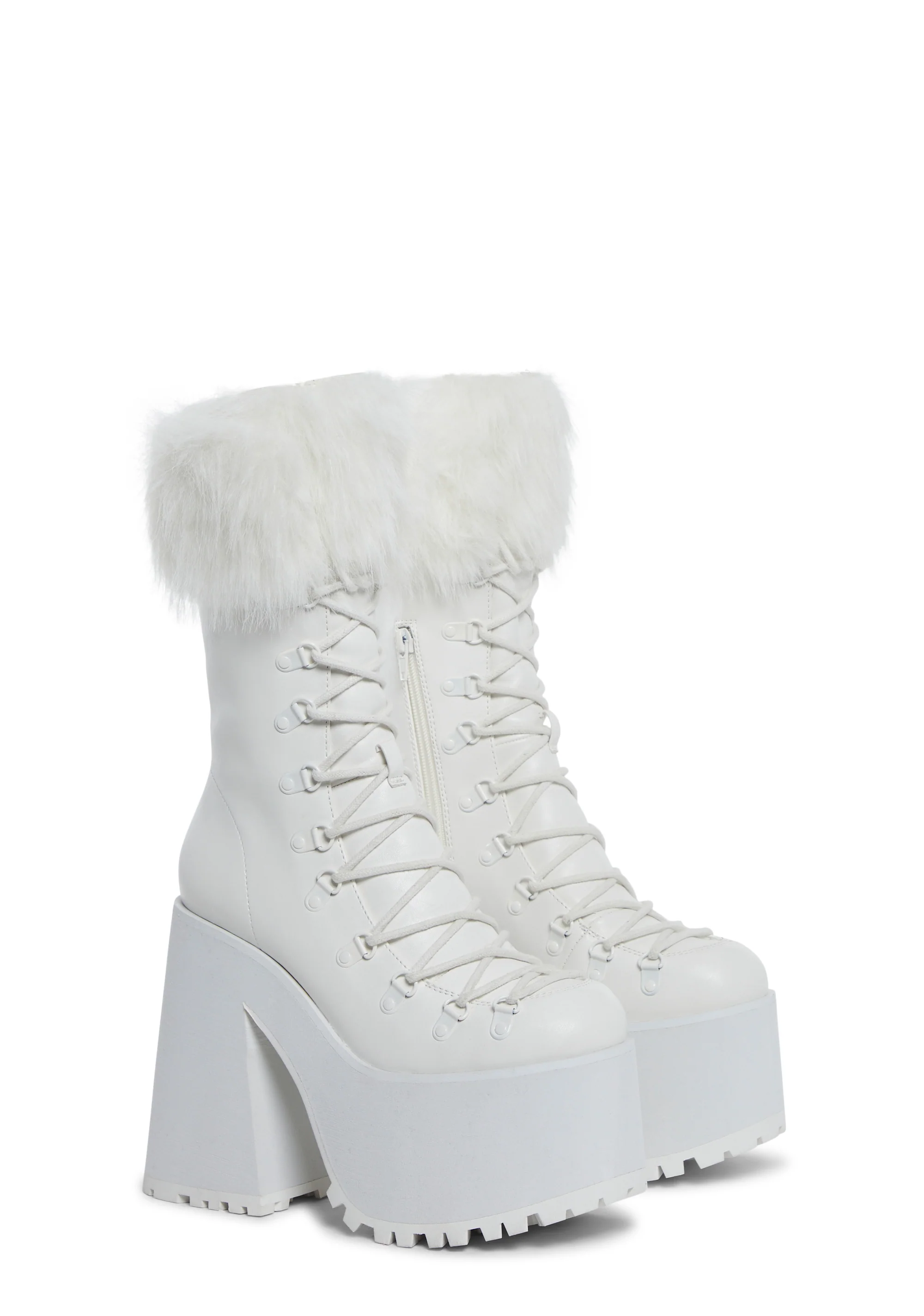 Snow Bunny Lace-Up Boots - White - Image 4