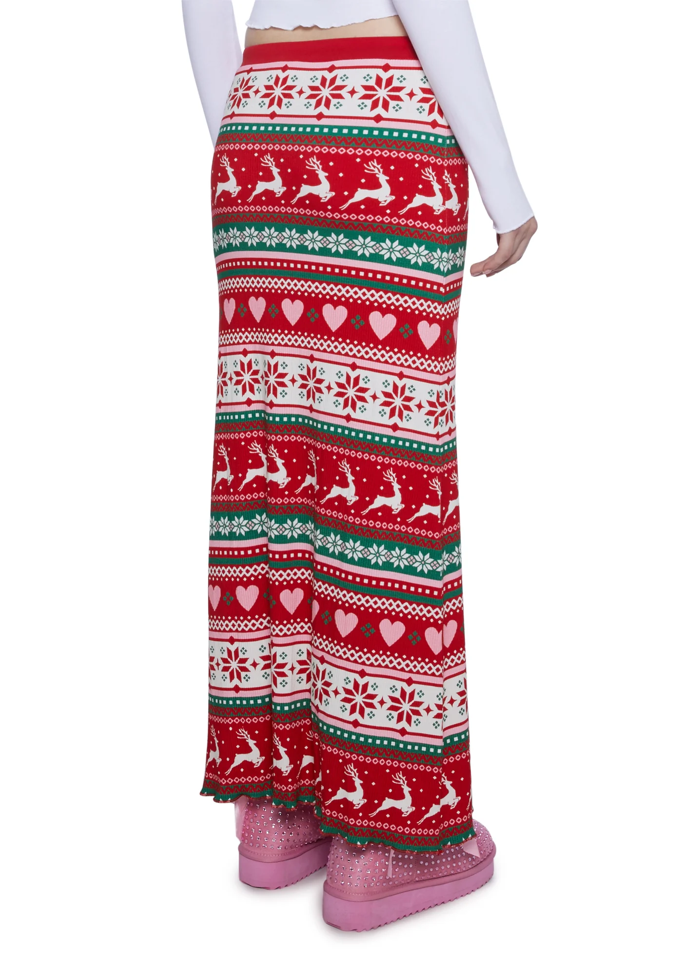 Snowy Soiree Knit Maxi Skirt - Image 4