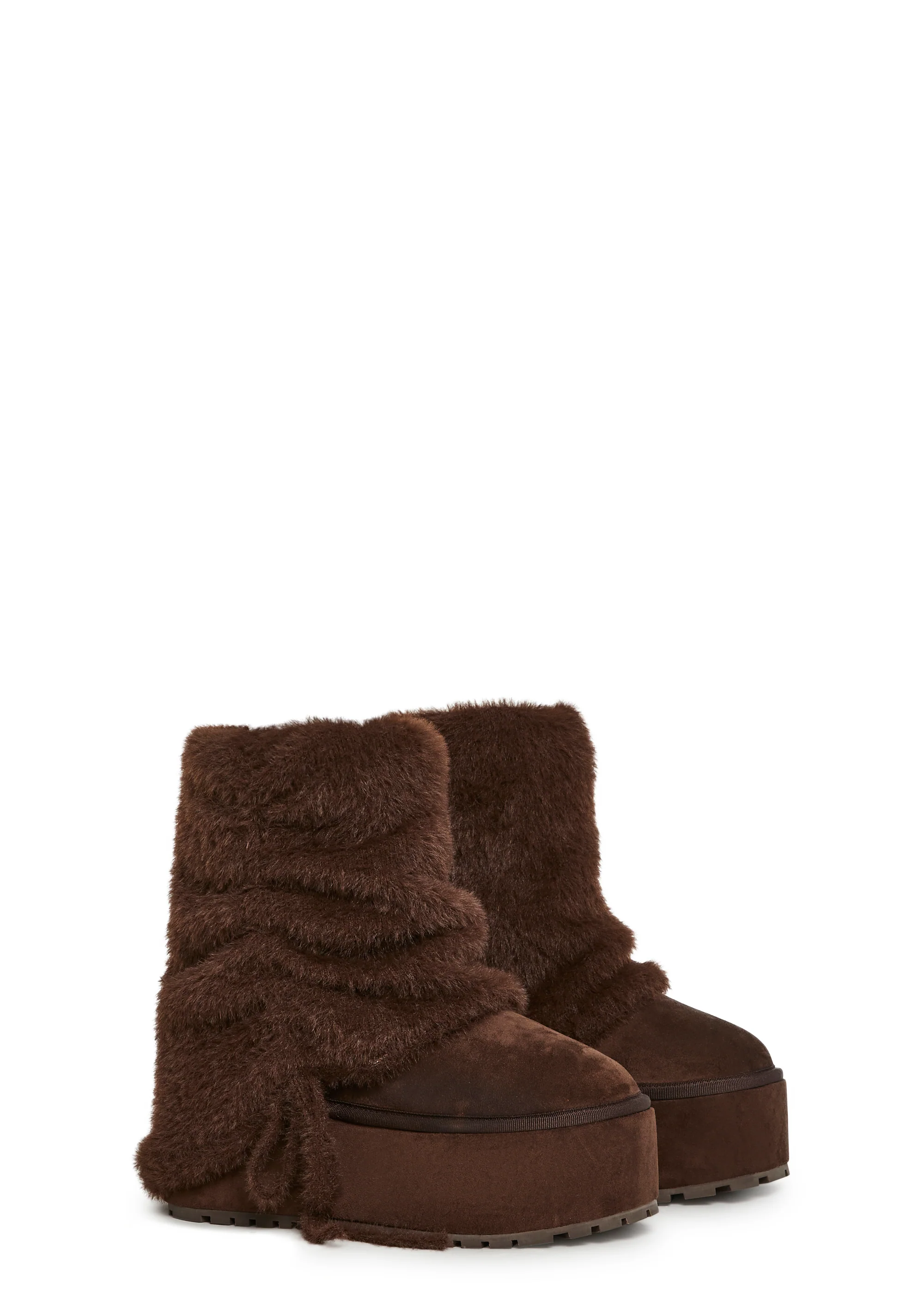 Snuggle Sesh Platform Booties - Brown - Image 3