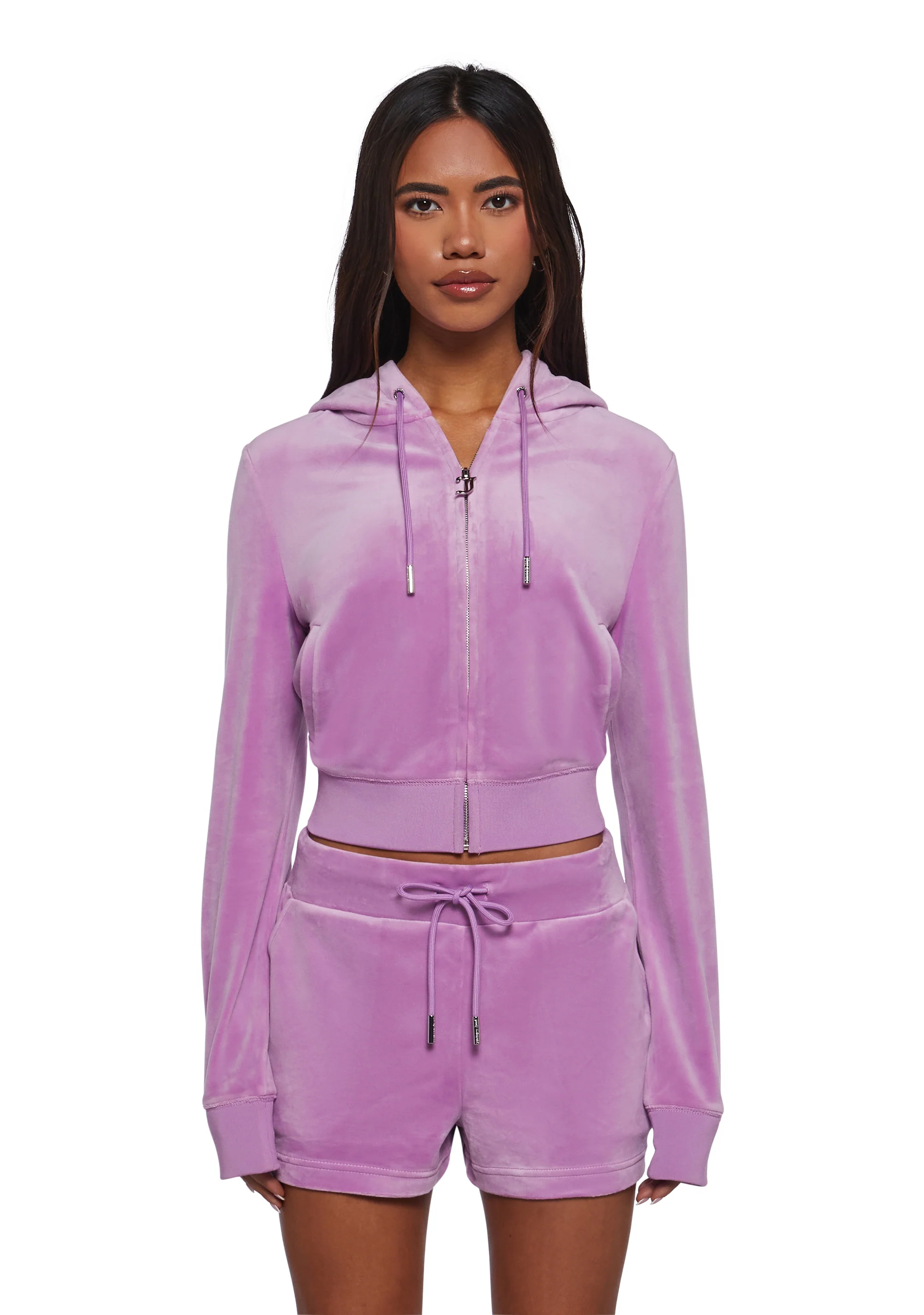 OG Big Bling Velour Hoodie - Purple - Image 3