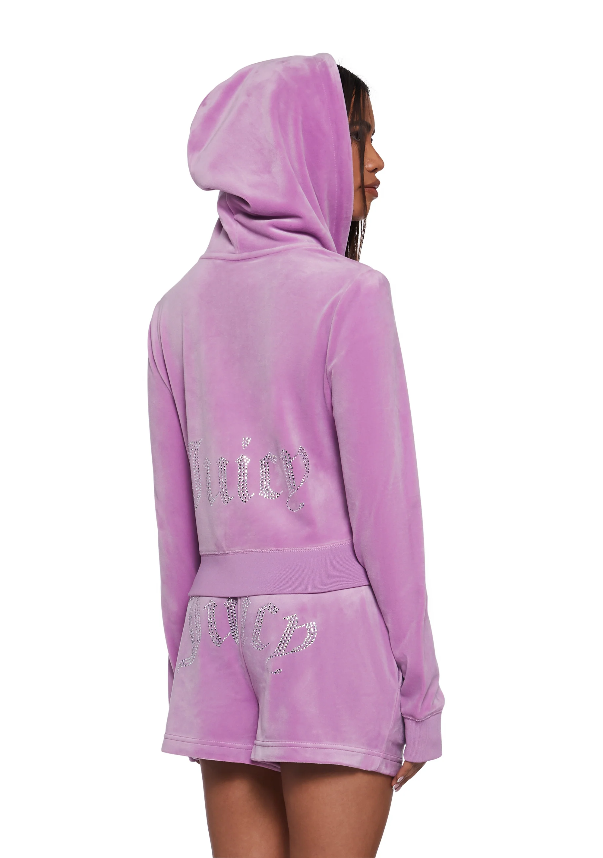 OG Big Bling Velour Hoodie - Purple - Image 4