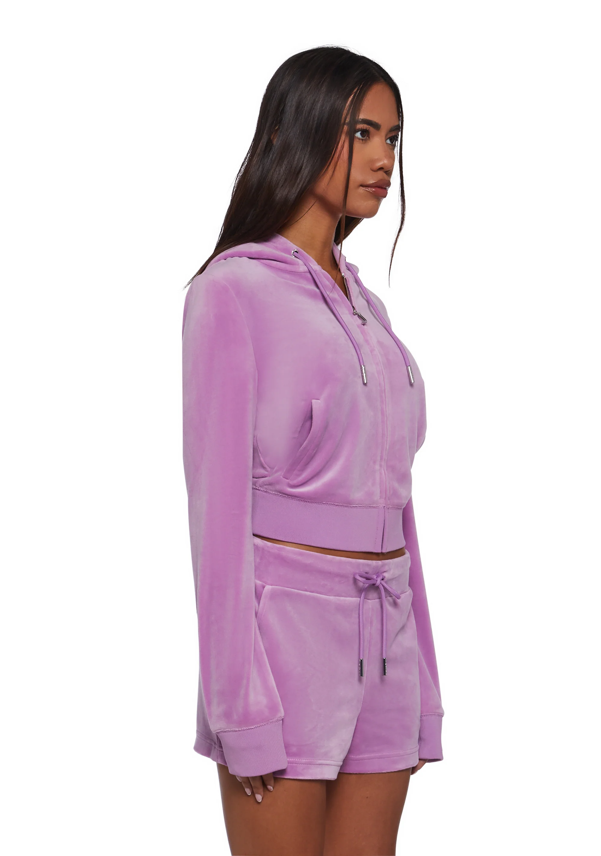 OG Big Bling Velour Hoodie - Purple - Image 5