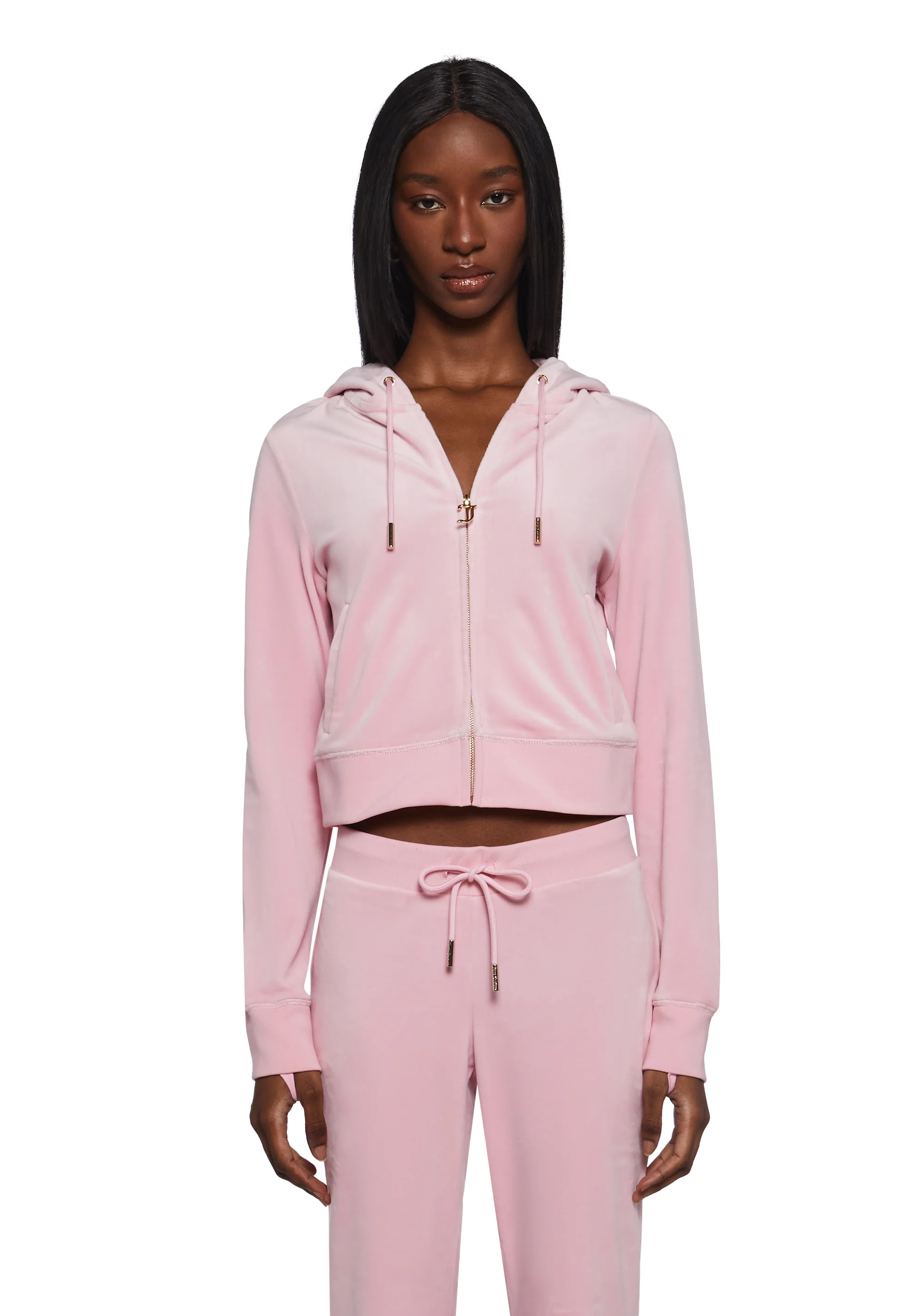 OG Big Bling Velour Hoodie - Pink - Image 7