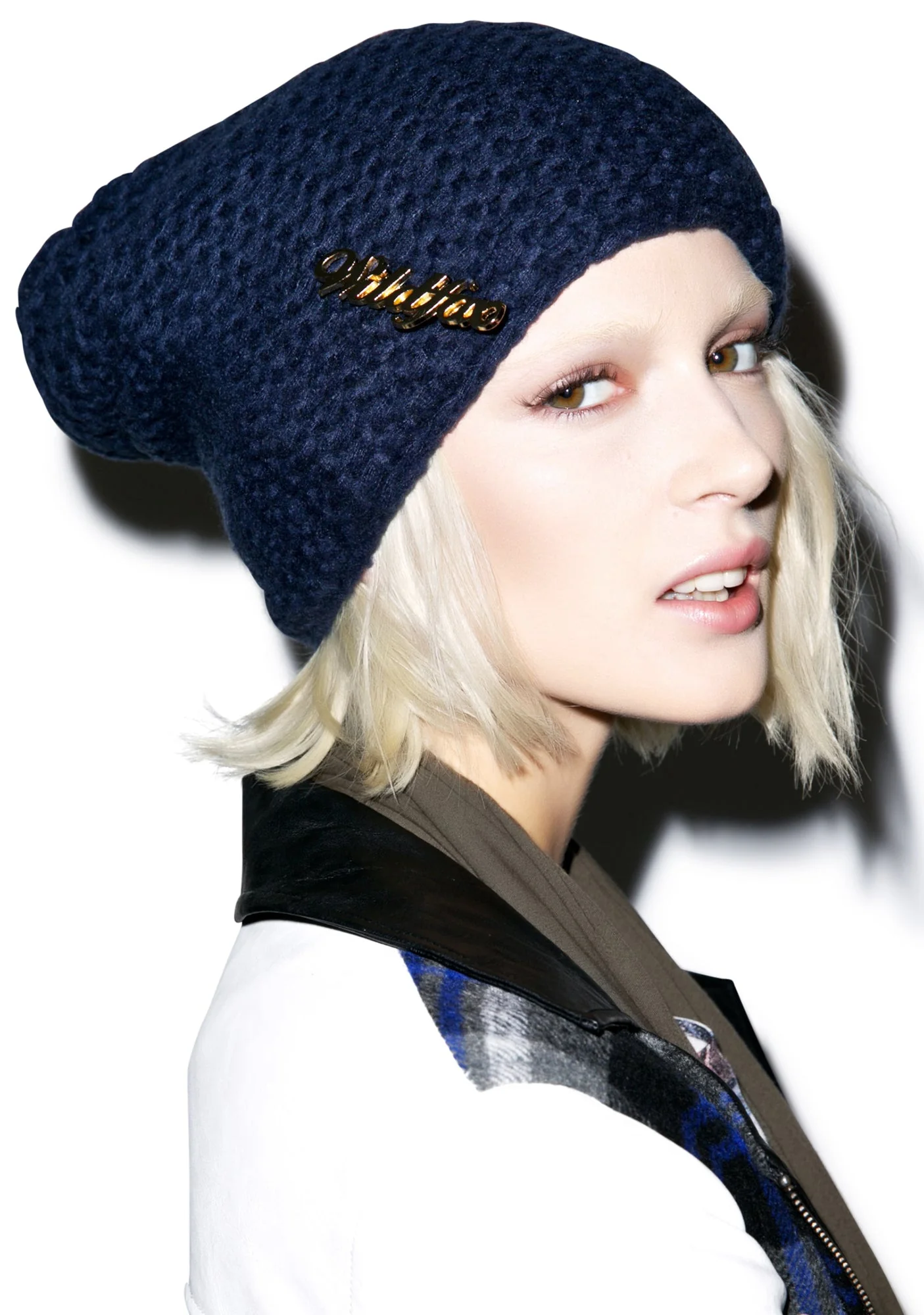Solid Color Beanie - Dark Blue - Image 16