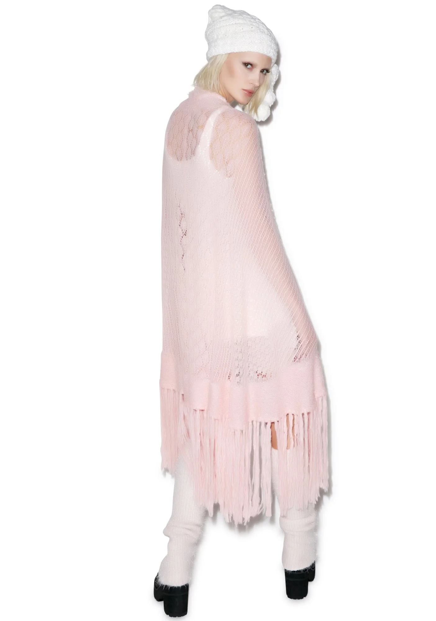 Solid Garden Shawl - White - Image 7