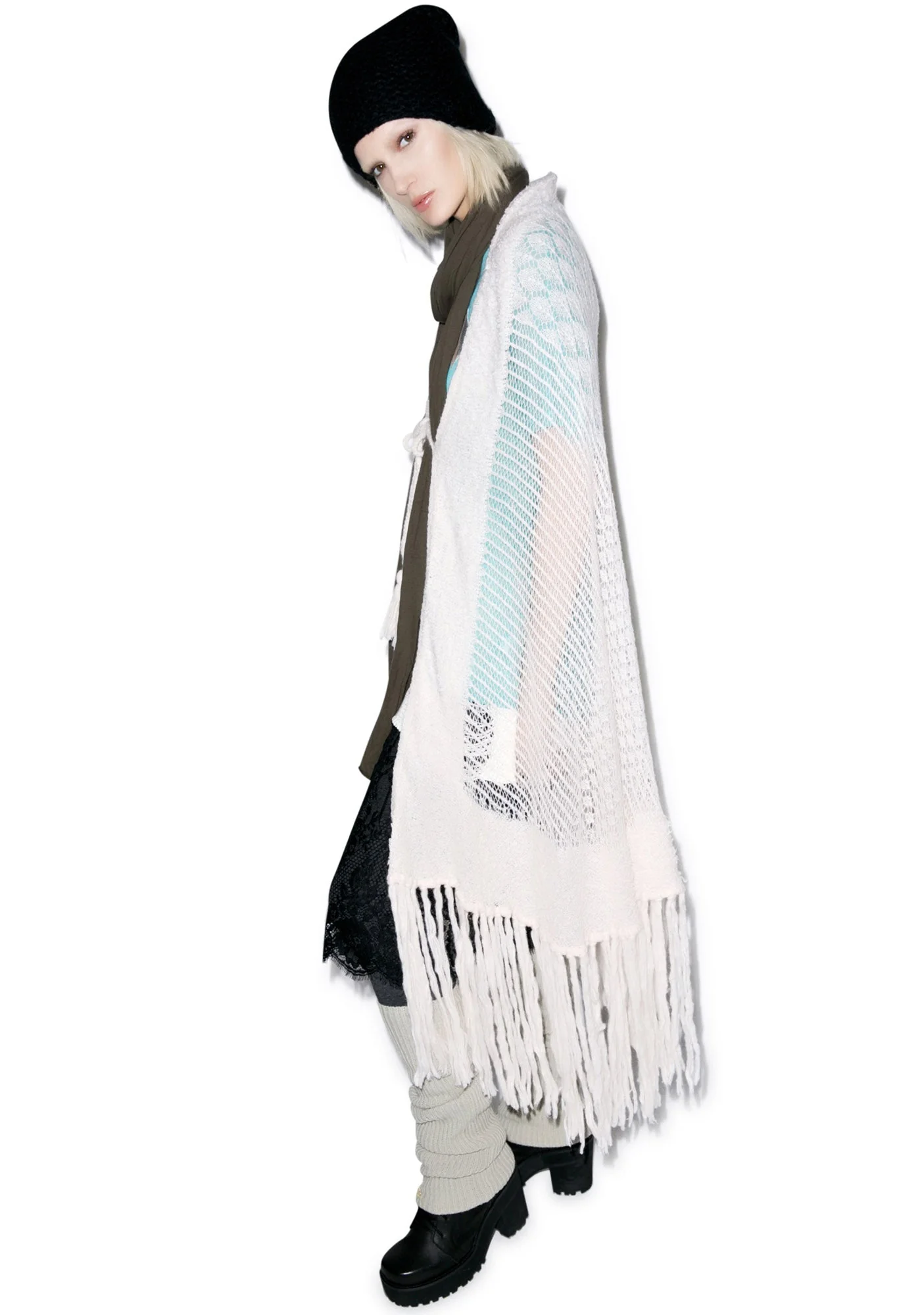 Solid Garden Shawl - Light Pink - Image 12