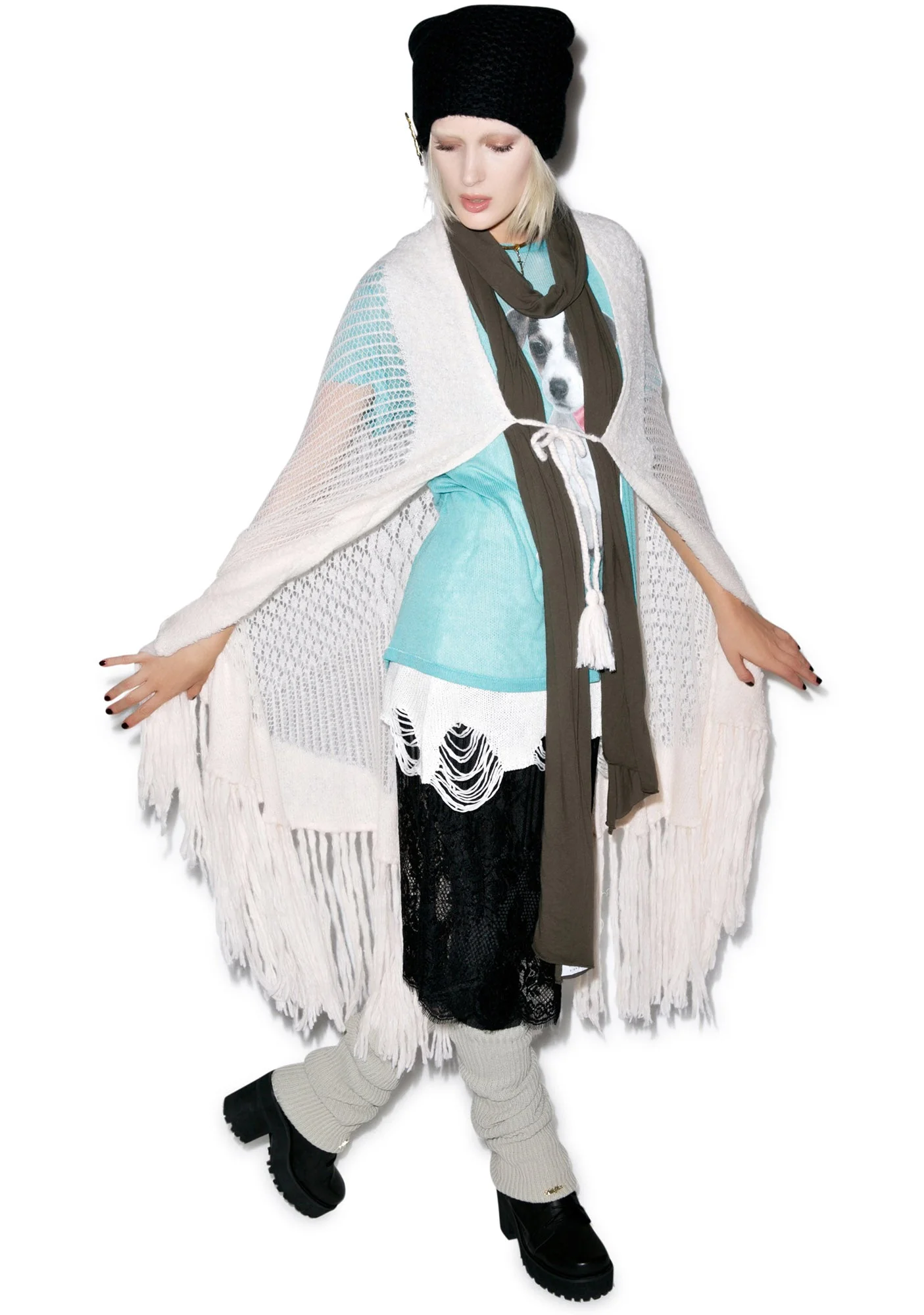 Solid Garden Shawl - Light Pink - Image 15