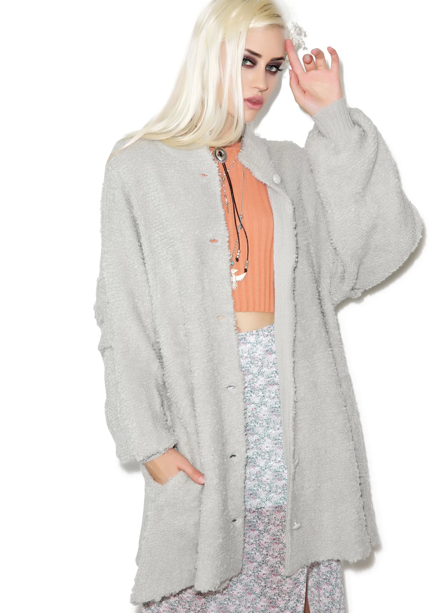 Solid Misty Morning Coat - Black - Image 3