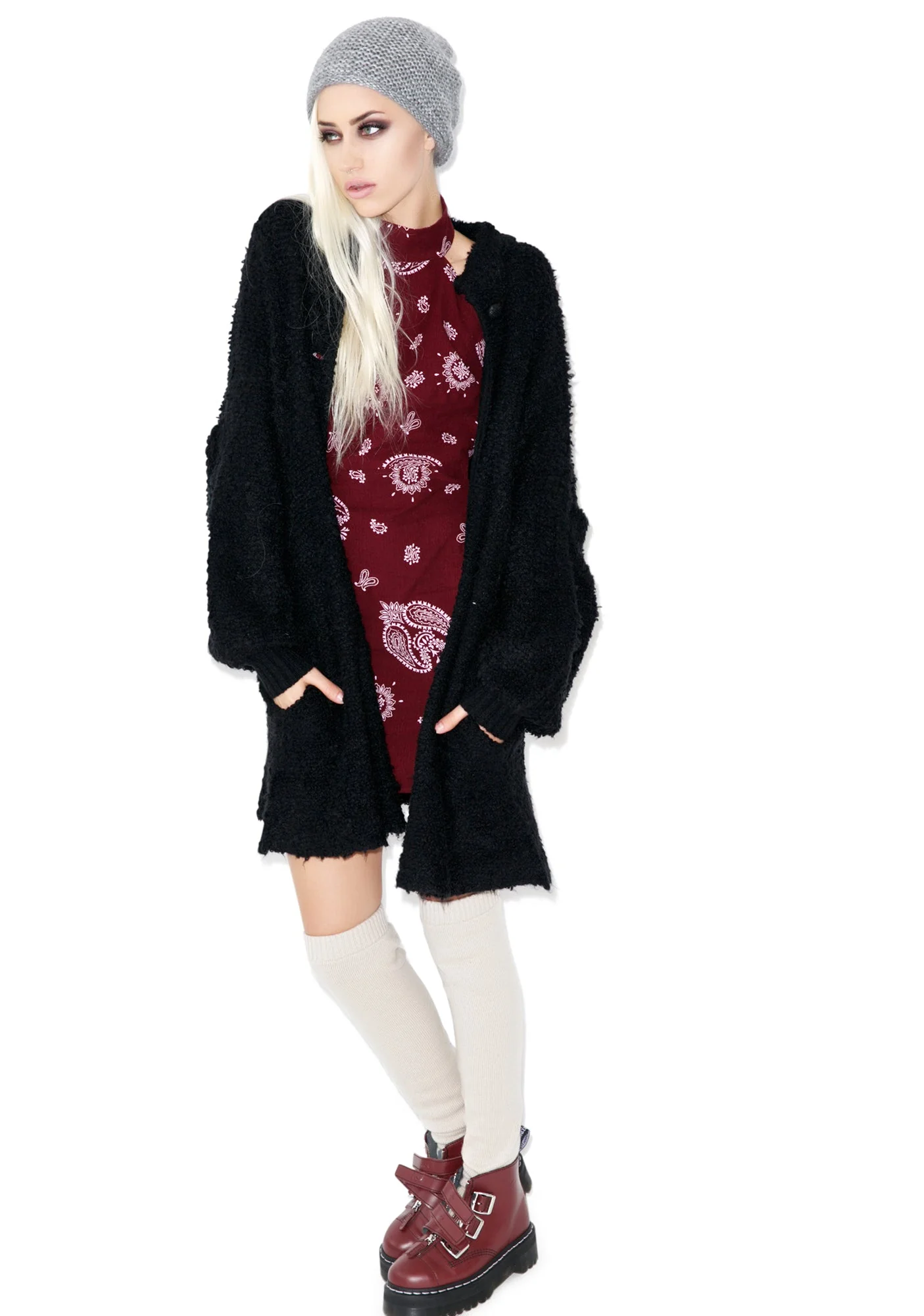 Solid Misty Morning Coat - Black - Image 7