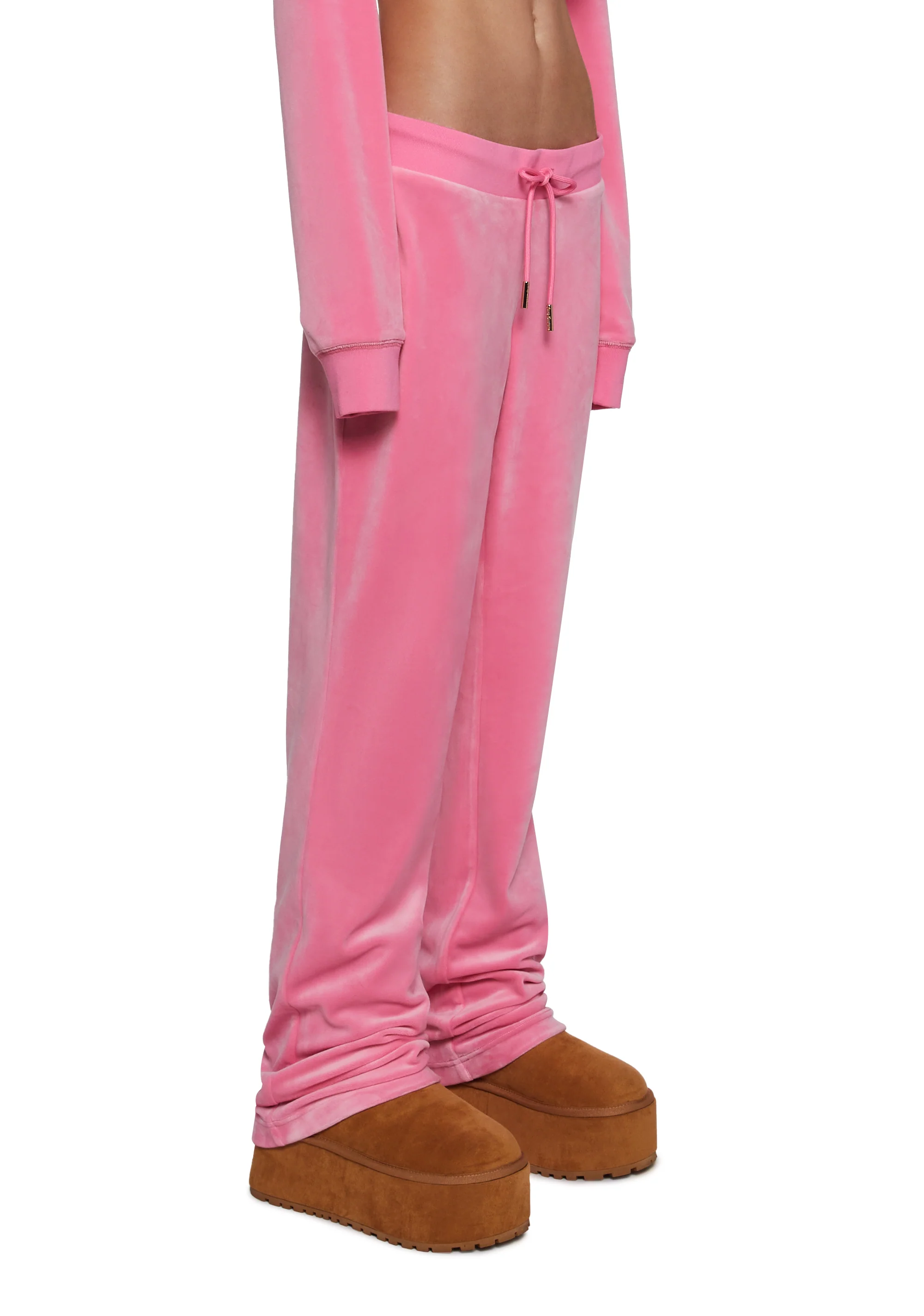OG Big Bling Velour Track Pants - Pink - Image 3