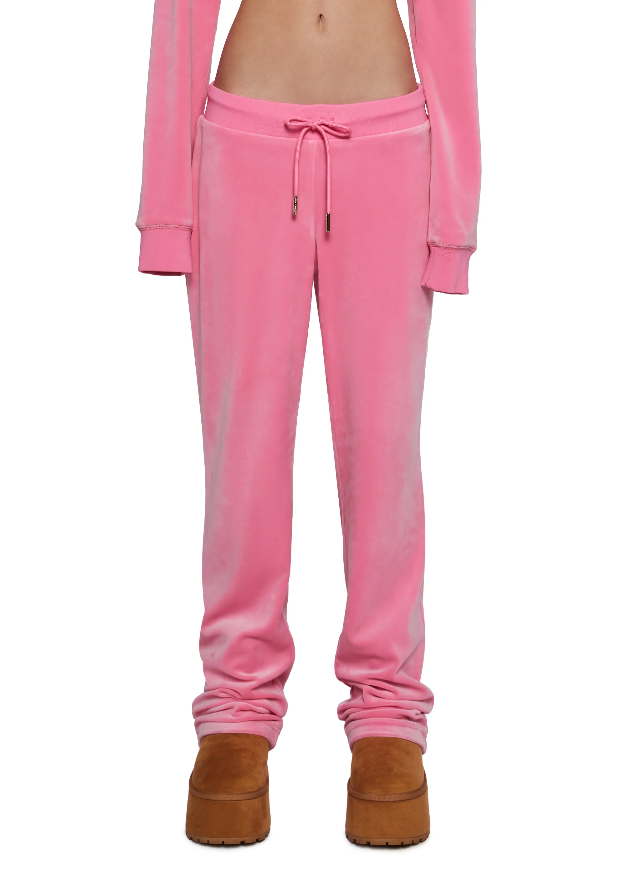 OG Big Bling Velour Track Pants - Pink - Image 6