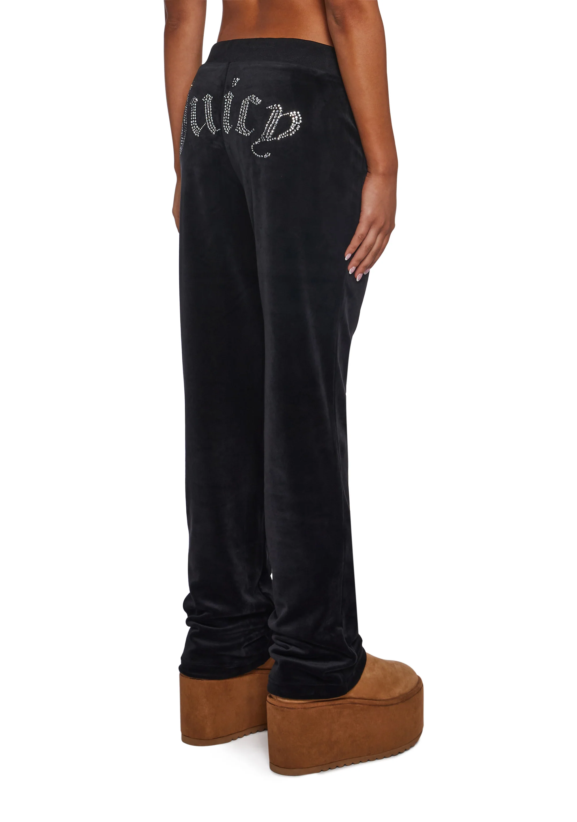 OG Big Bling Velour Track Pants - Black - Image 5