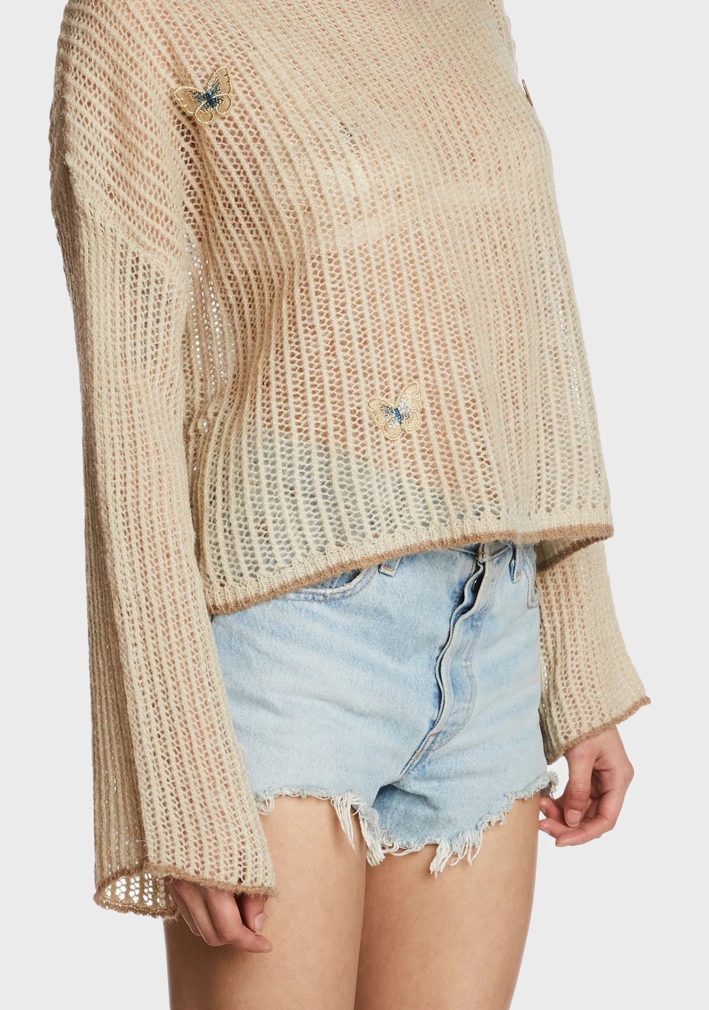 Something Special Crop Sweater - Light Brown - Image 2