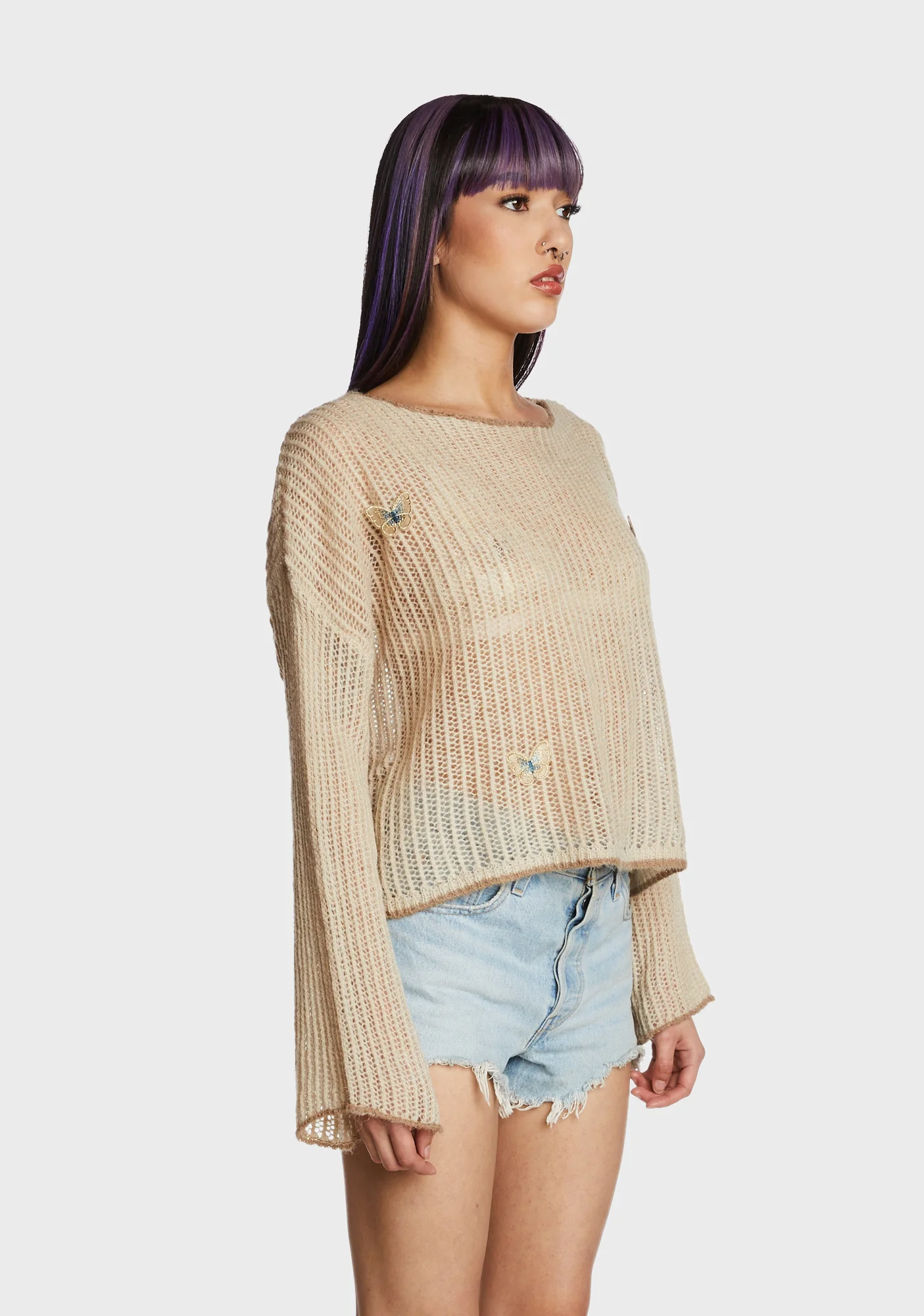 Something Special Crop Sweater - Light Brown - Image 4