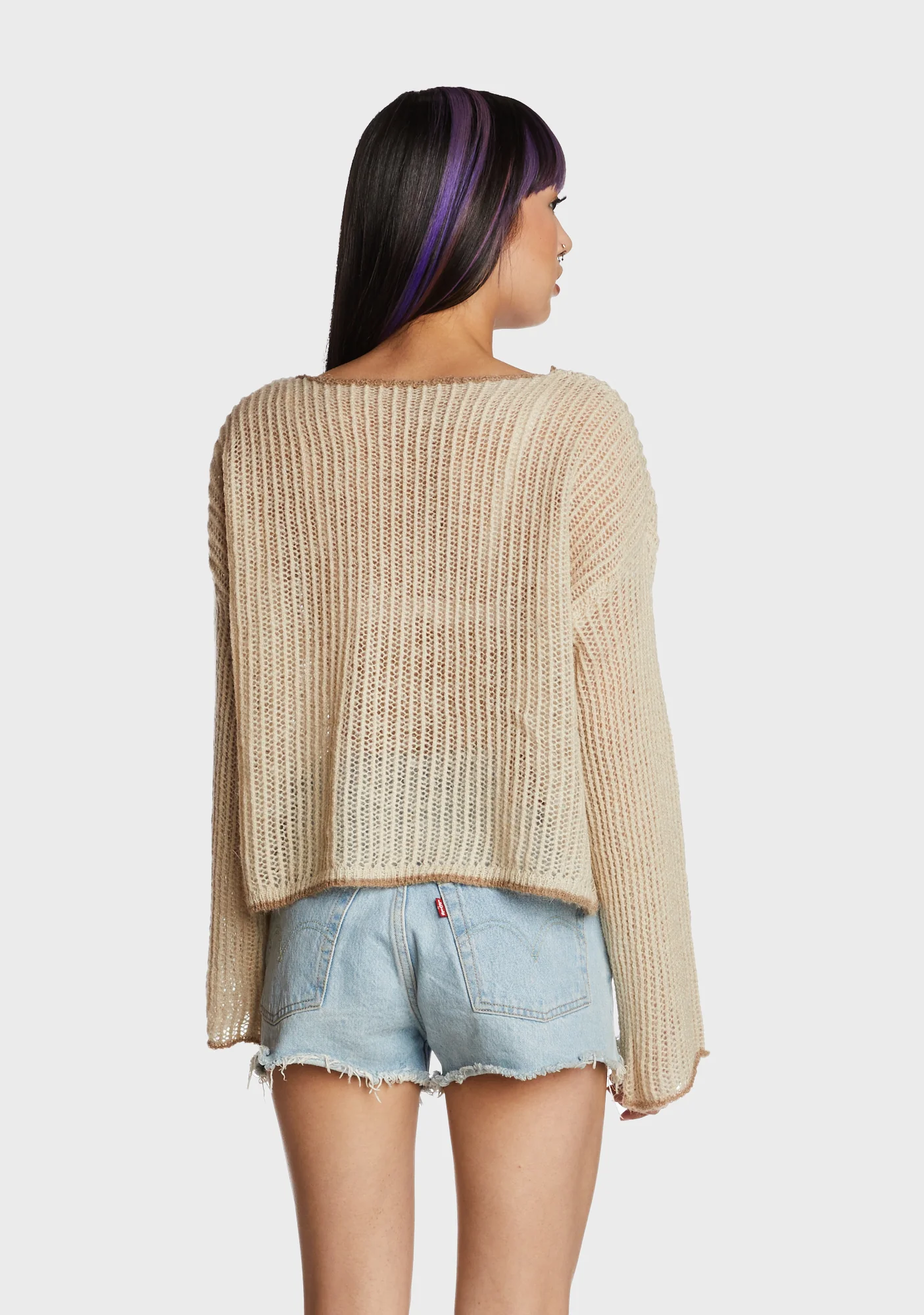 Something Special Crop Sweater - Light Brown - Image 5