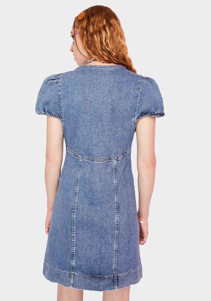 Something Sweet Denim Mini Dress - Image 4