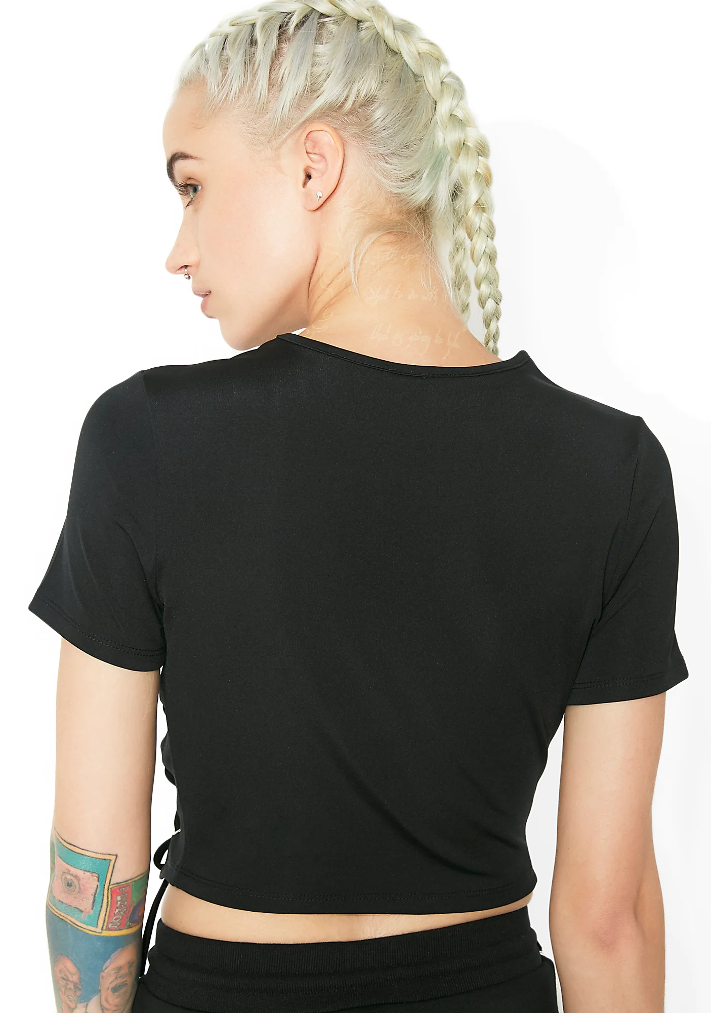 Somewhere Between Lace-Up Crop Tee - Image 4