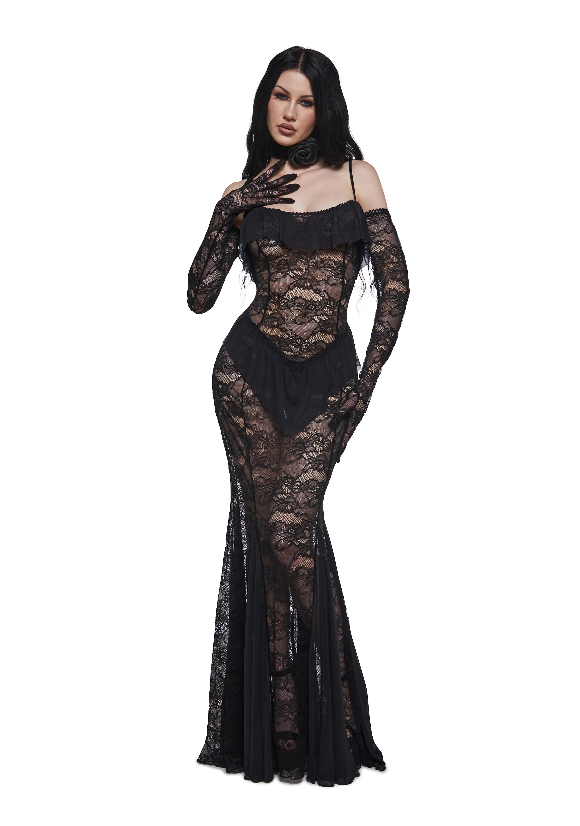 Idolized Maxi Dress And Gloves - Image 2