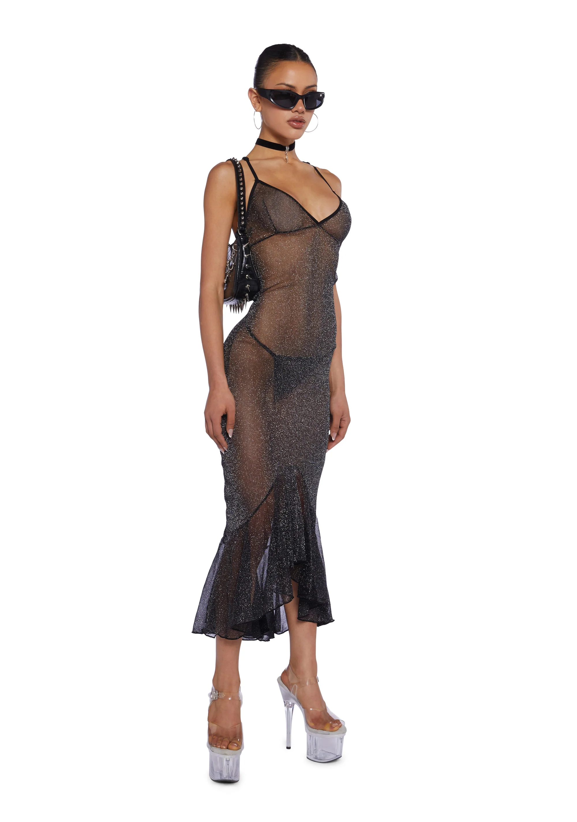 Sparkle Nights Lingerie Mesh Dress - Image 5