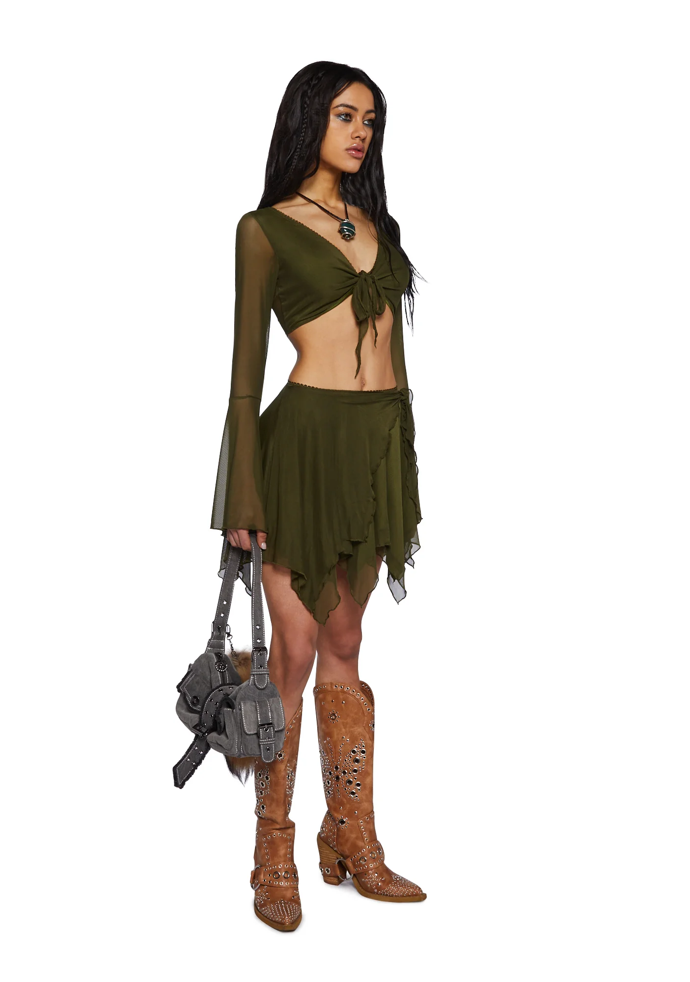 Spell Catcher Skirt Set-Green - Image 2