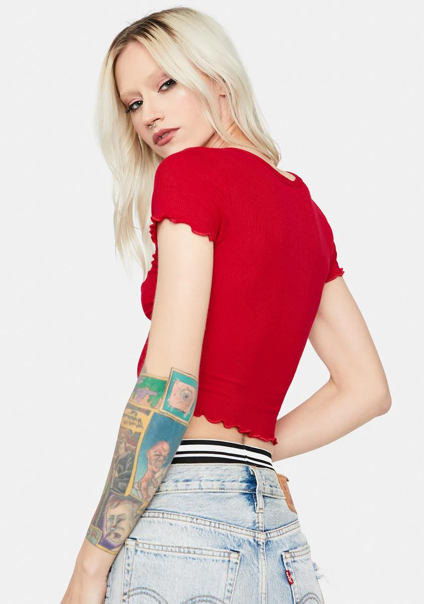 Spicy Girl Of Glory Lettuce Edge Crop Tee - Image 4