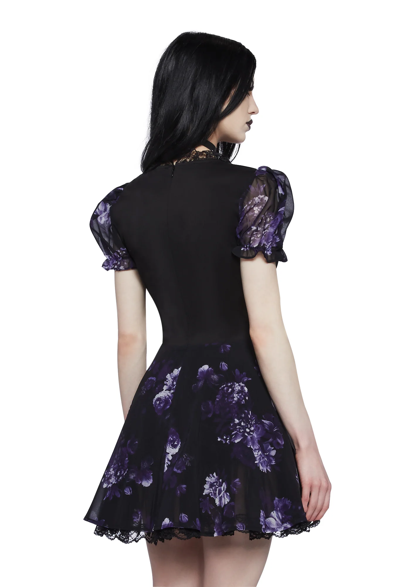 Spiritual Sacrilege Mini Dress - Black/Purple - Image 4