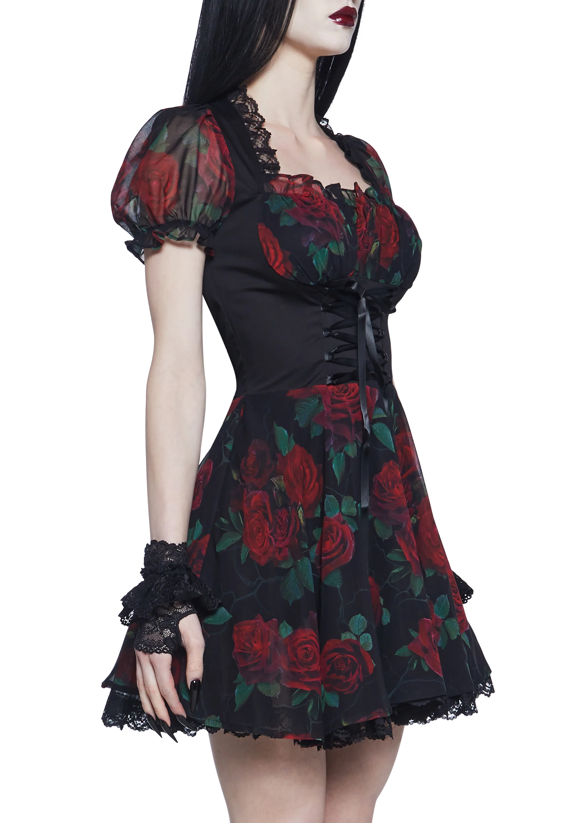 Spiritual Sacrilege Mini Dress - Black/Red - Image 5