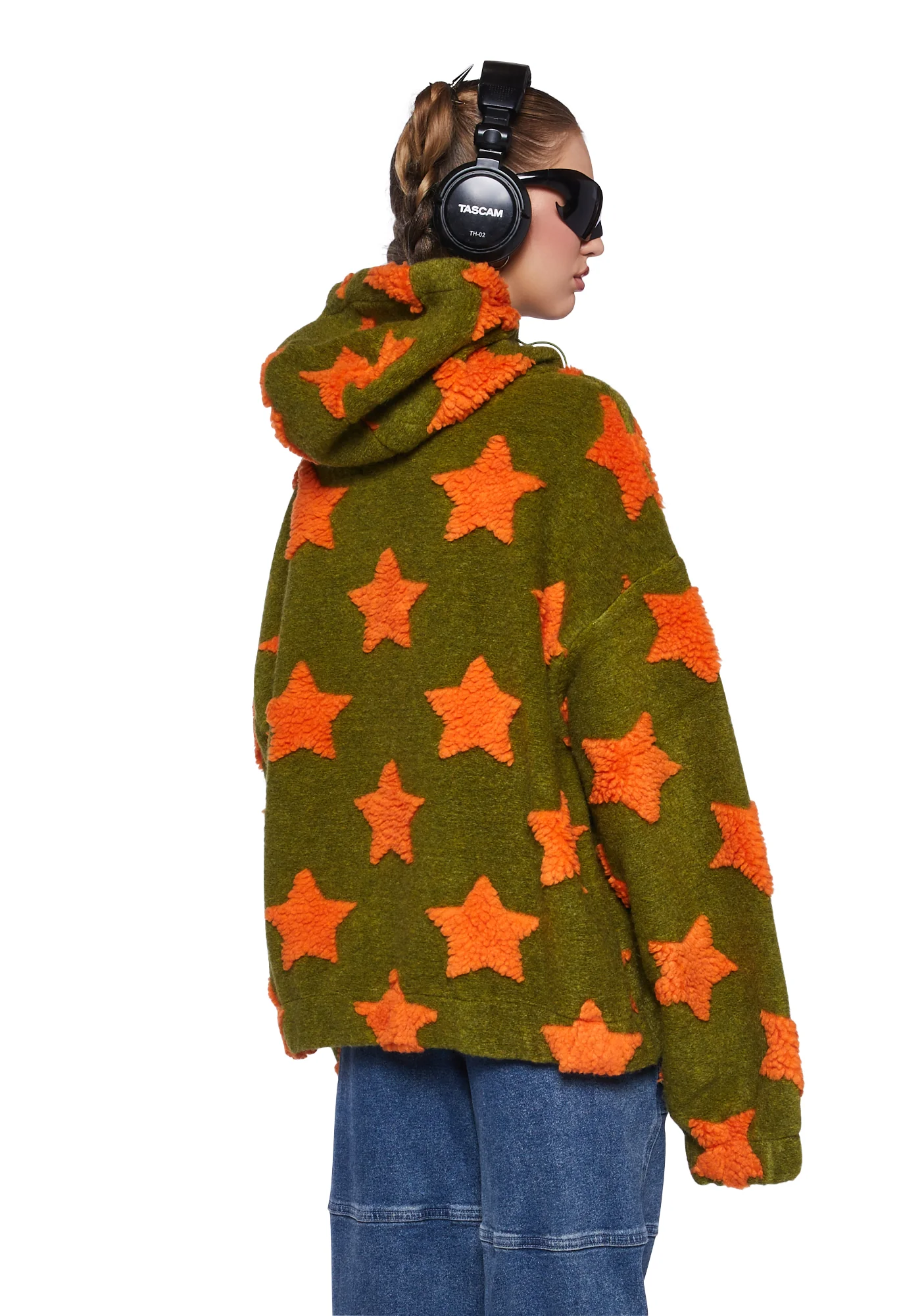 Star Borg Oversized Hoodie - Orange Moss - Image 4