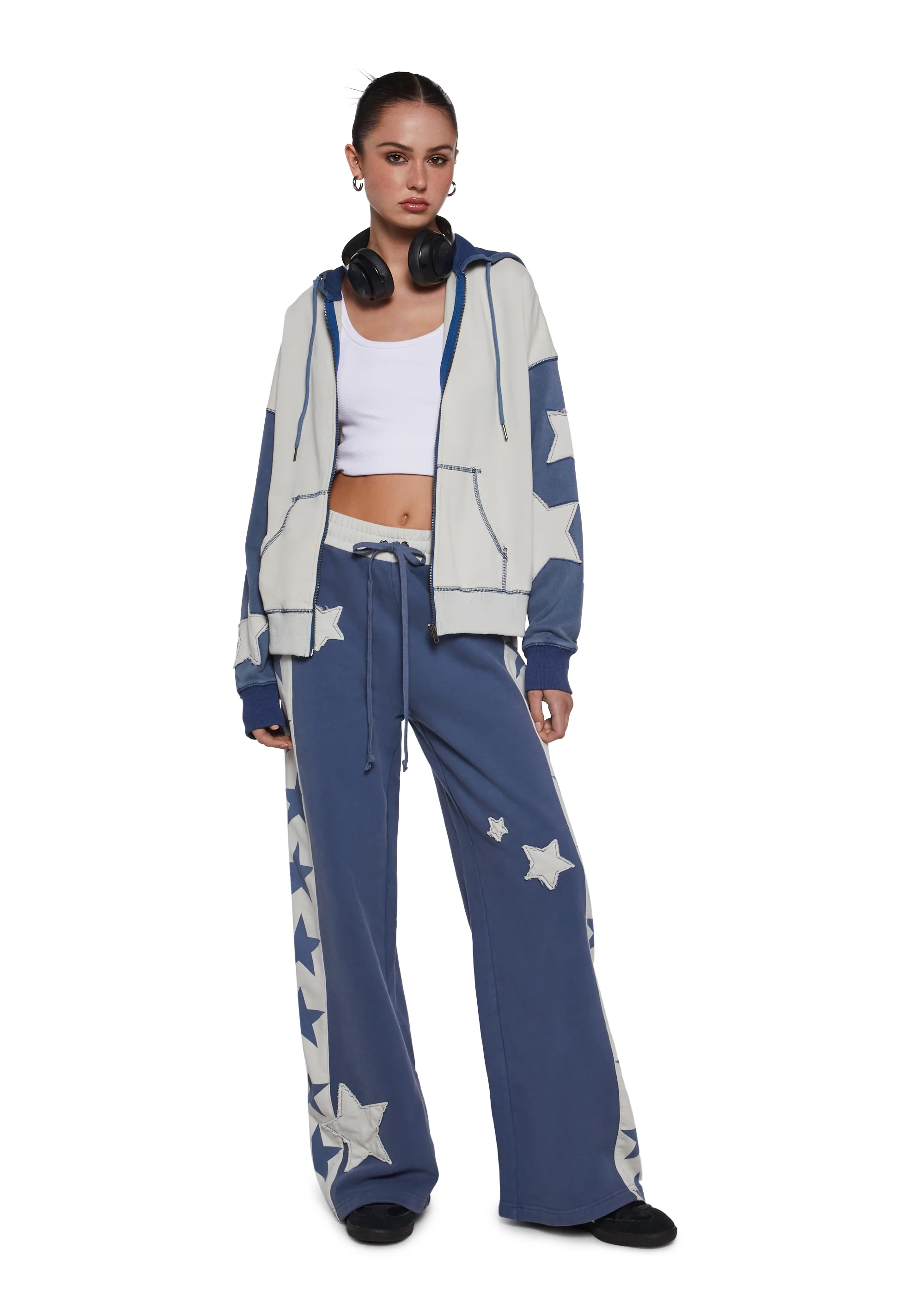 Starry Wide Leg Joggers - Image 2