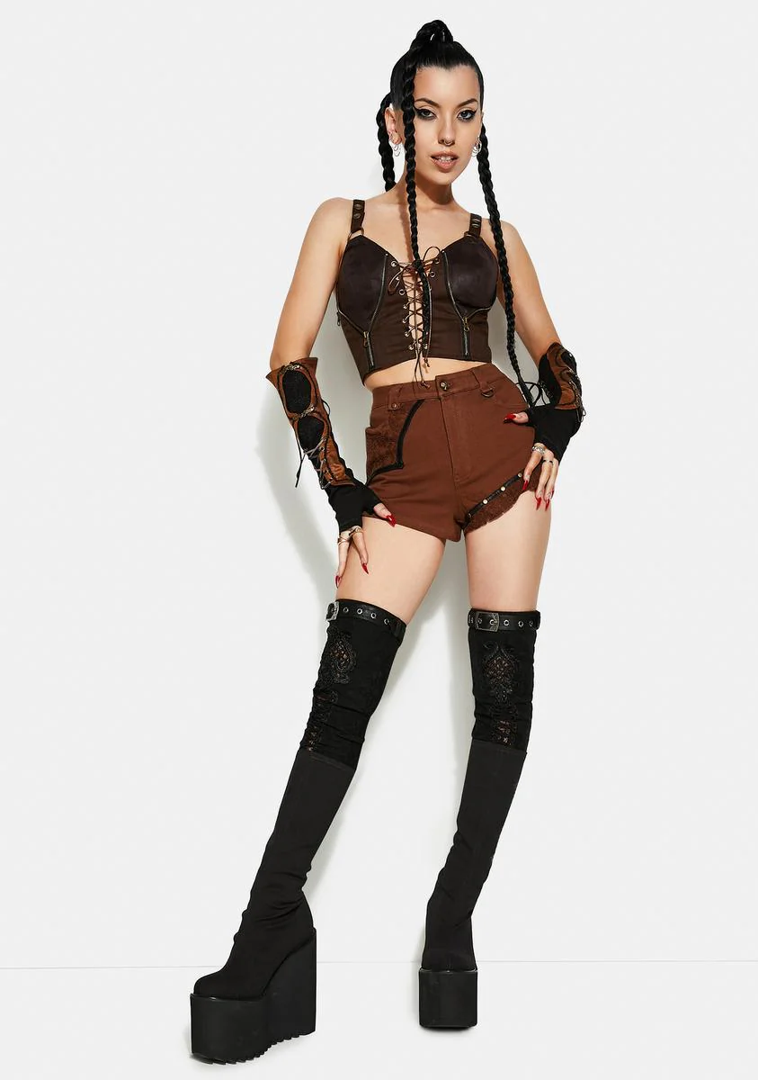 Steampunk Denim Shorts - Image 3