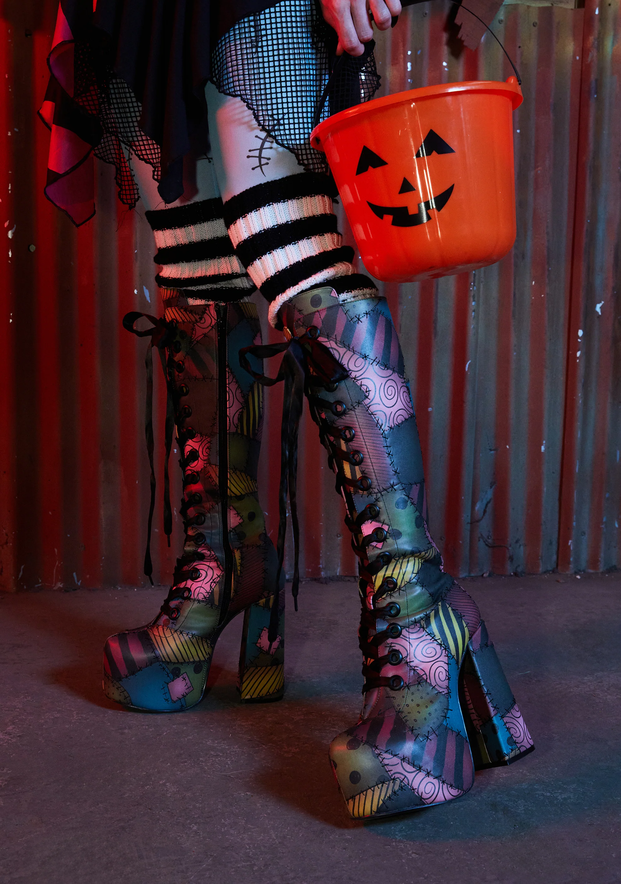 Stitched-Up Style Platform Boots - Image 5