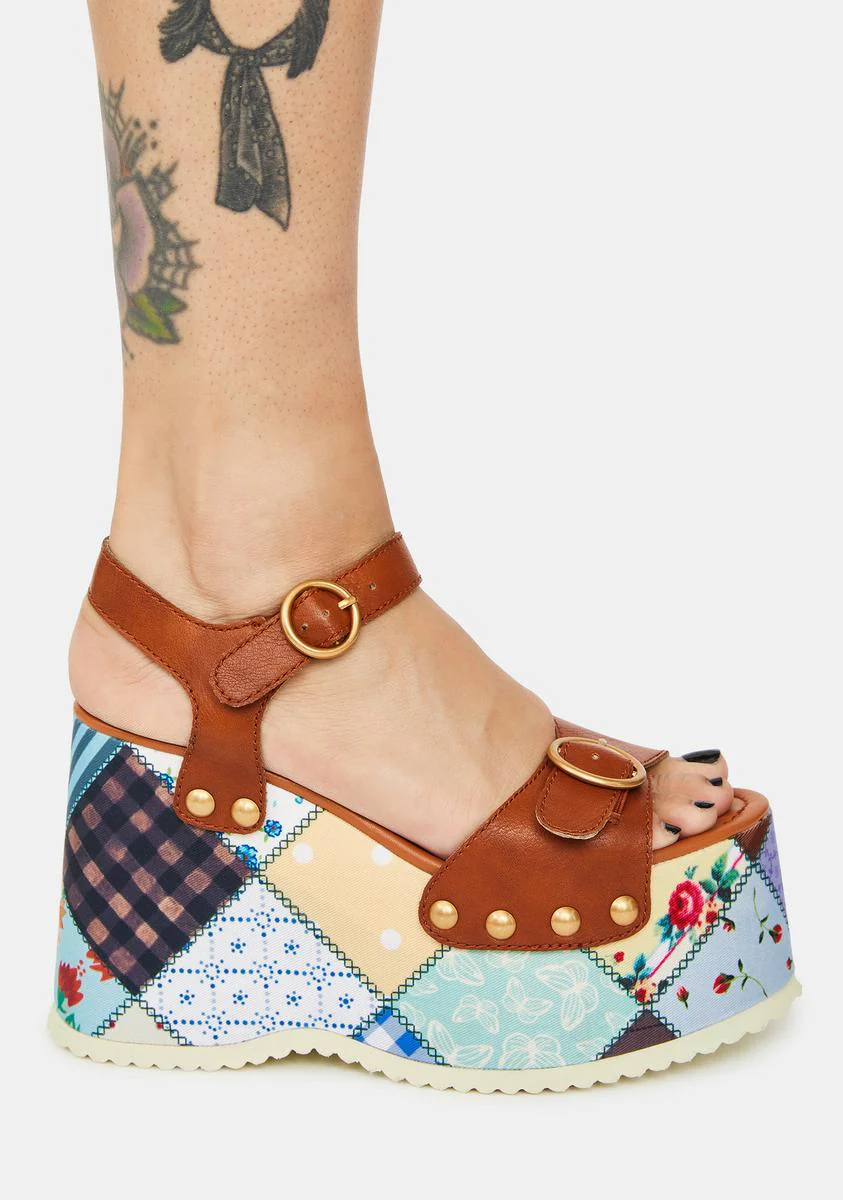 Stitched With Love Patchwork Sandals - Image 2