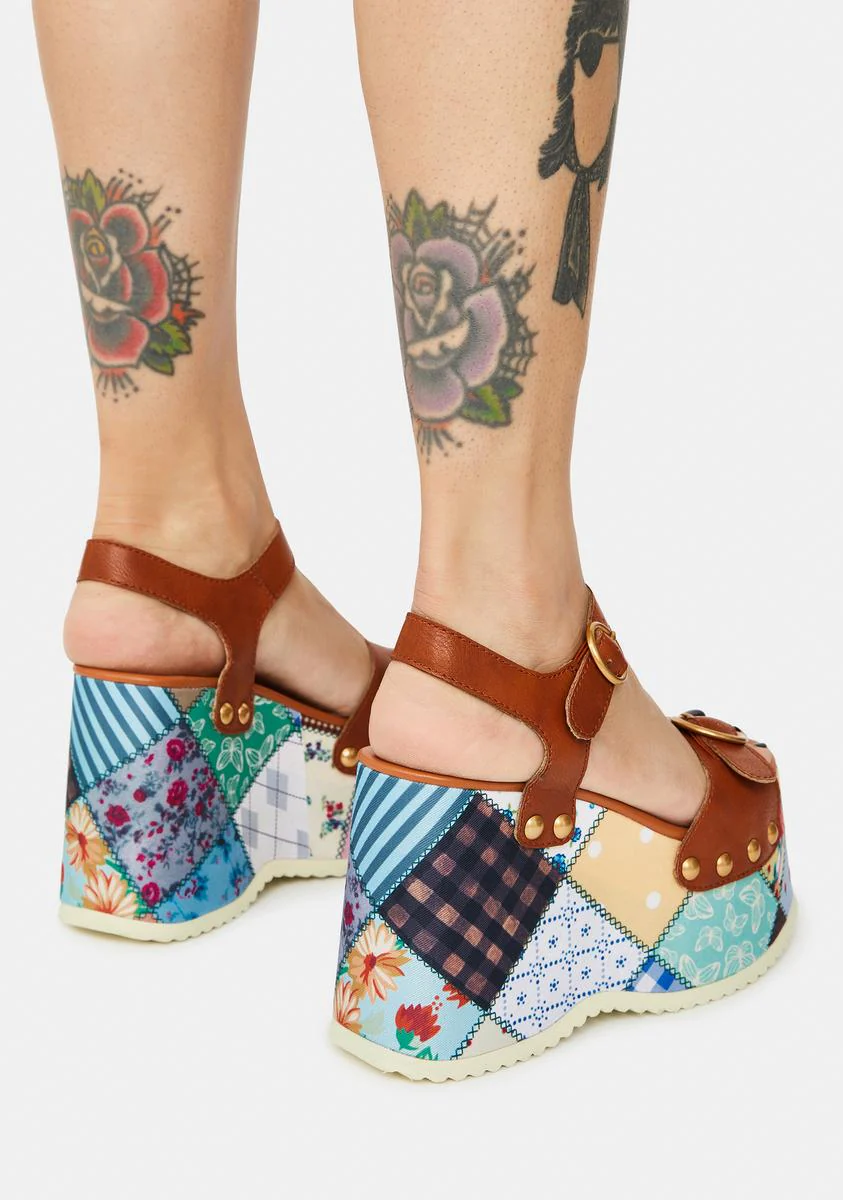 Stitched With Love Patchwork Sandals - Image 4