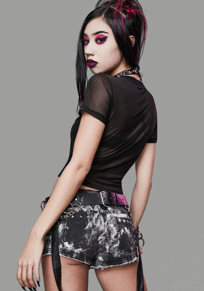 Straight From Hell Mesh Crop Tee - Image 4
