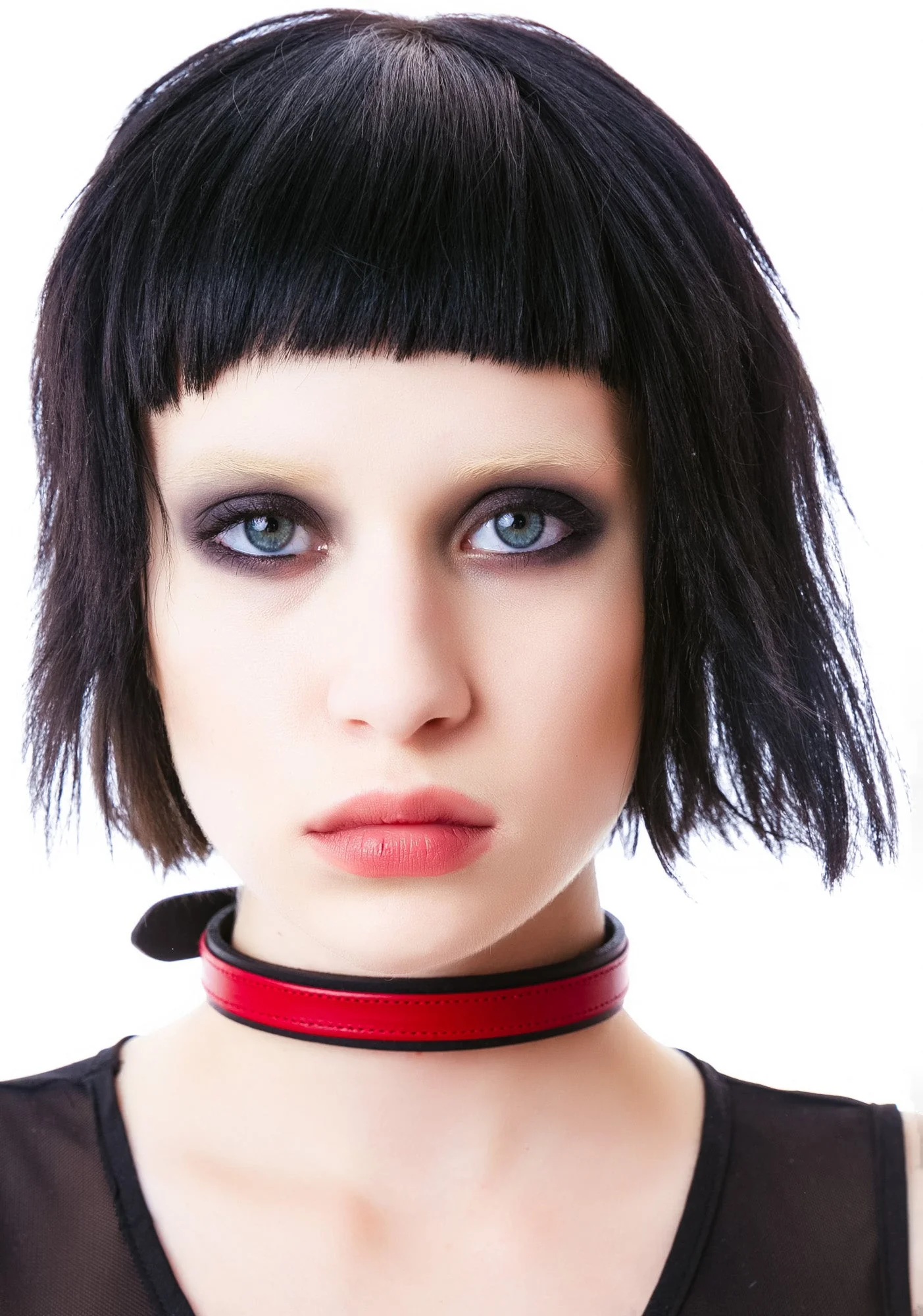 Strap Tease Leather Choker - Red - Image 10