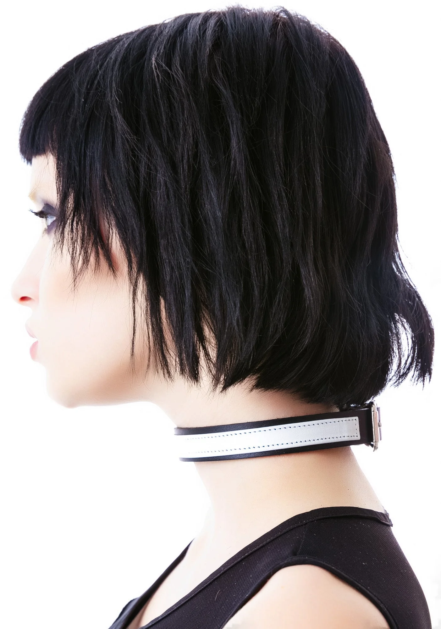 Strap Tease Leather Choker - Red - Image 2