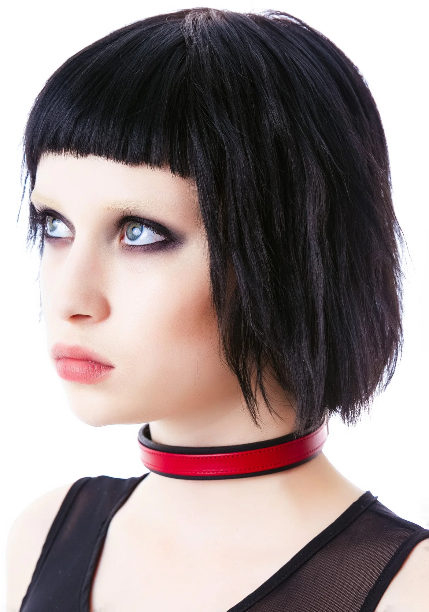 Strap Tease Leather Choker - Red - Image 8