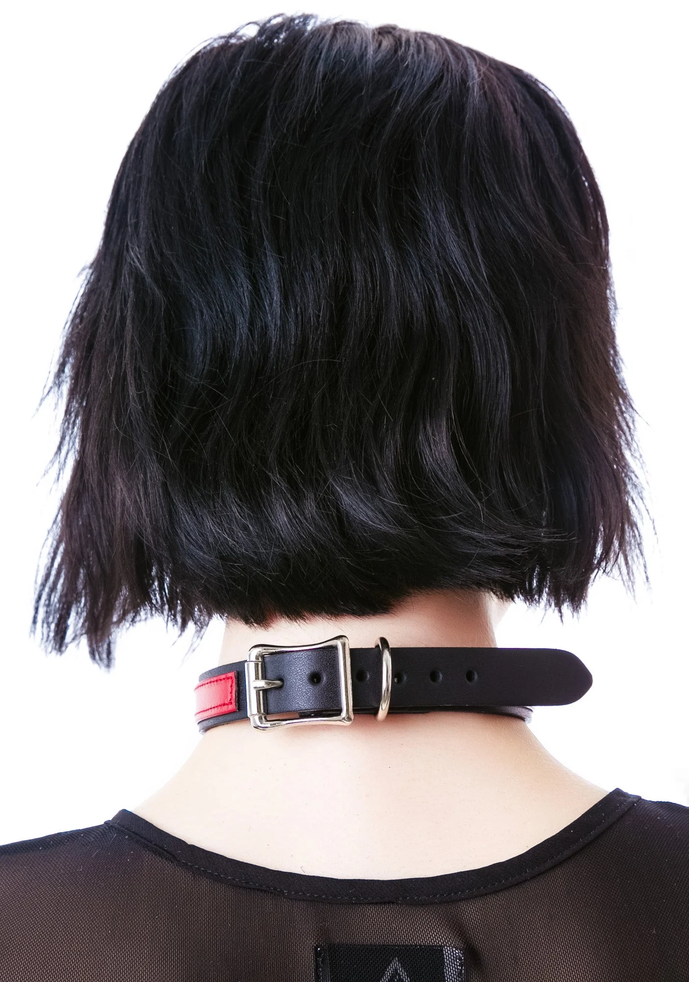 Strap Tease Leather Choker - Red - Image 9
