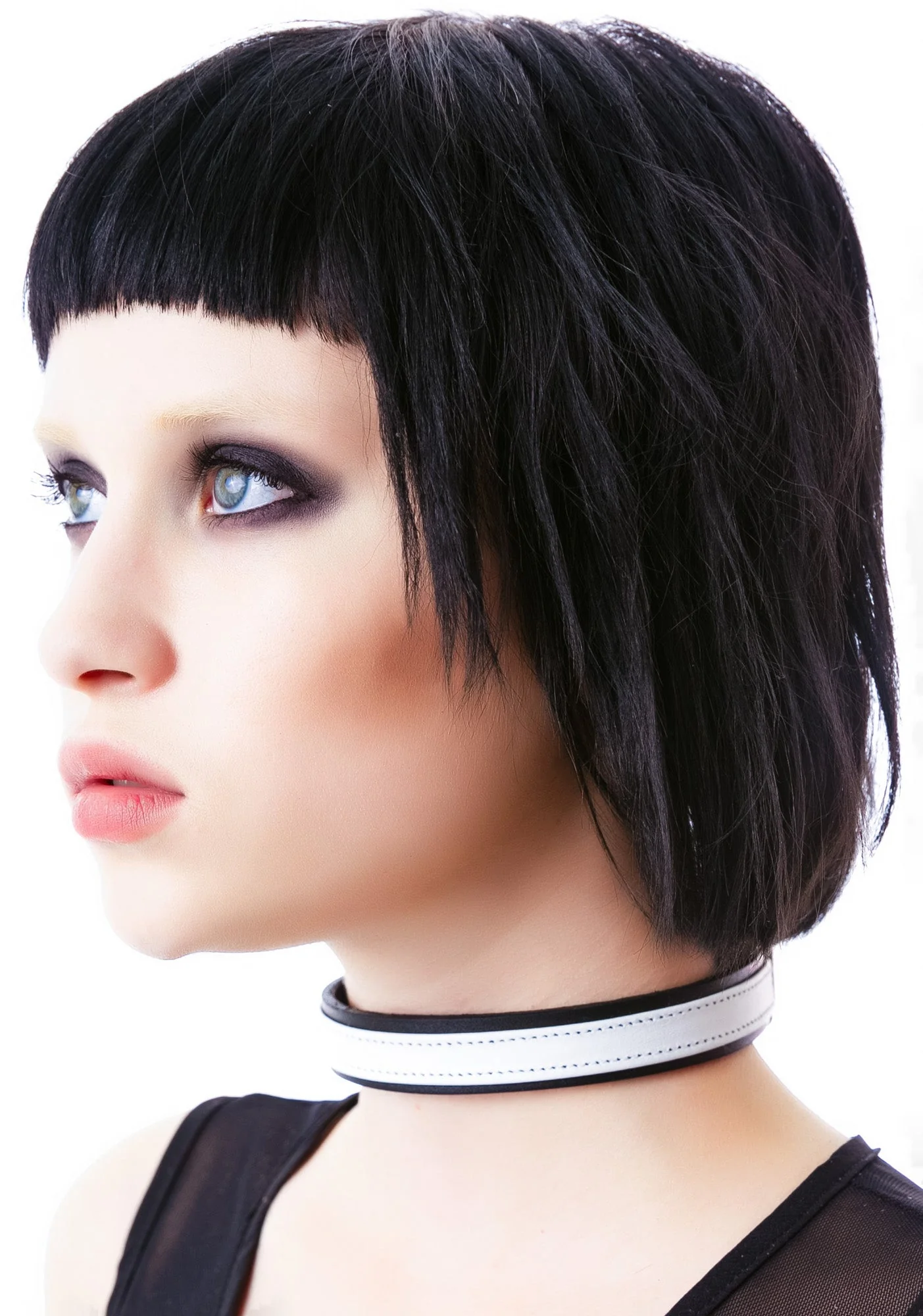 Strap Tease Leather Choker - Purple - Image 3