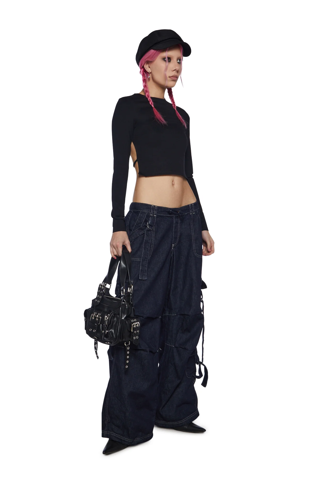 Strappy Cargo Denim Jeans - Image 2