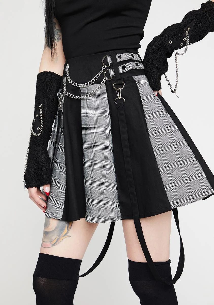 Straps Pleated Skirt - Image 2