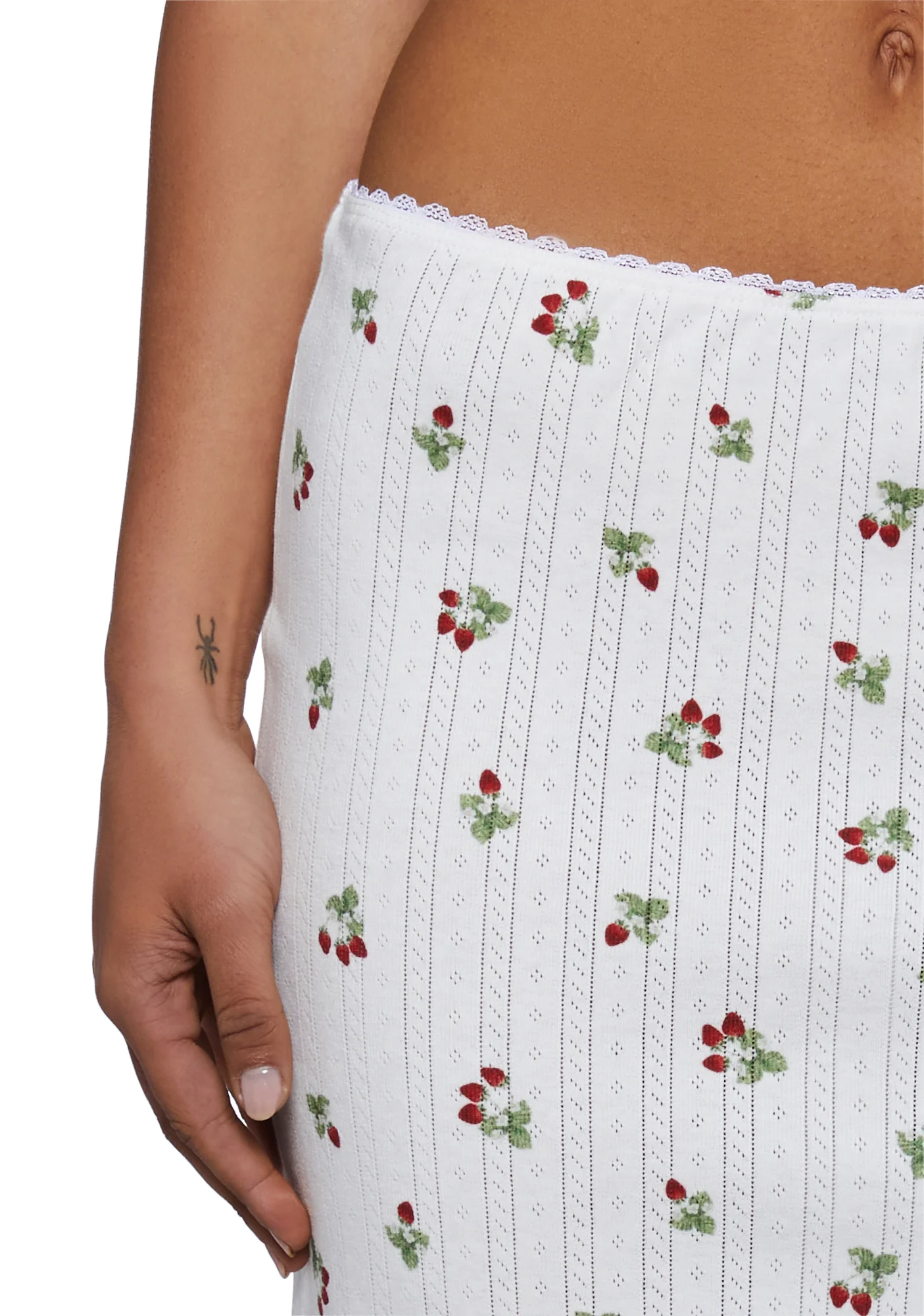 Strawberry Pointelle Midi Skirt - Image 5