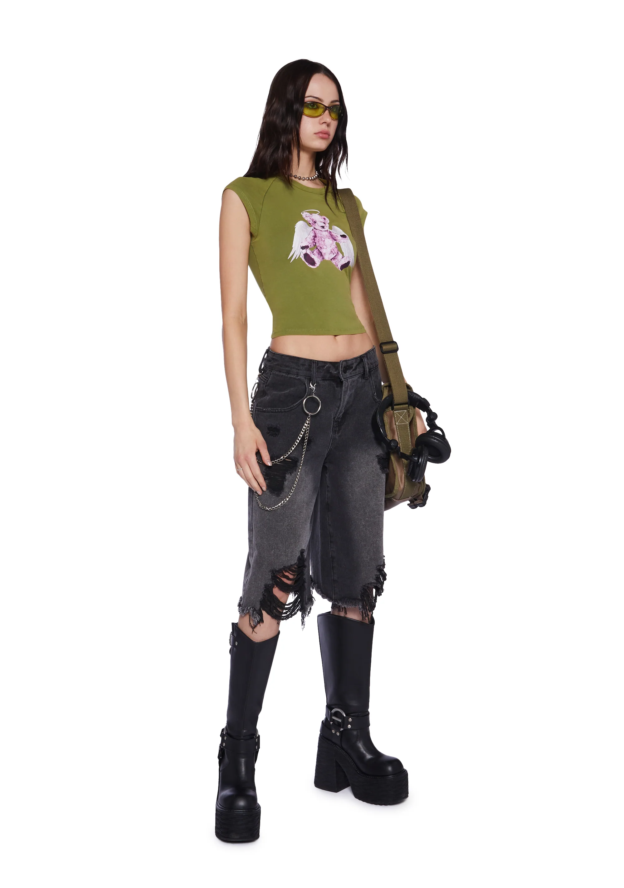 Streetwise Maven Denim Shorts - Black - Image 3