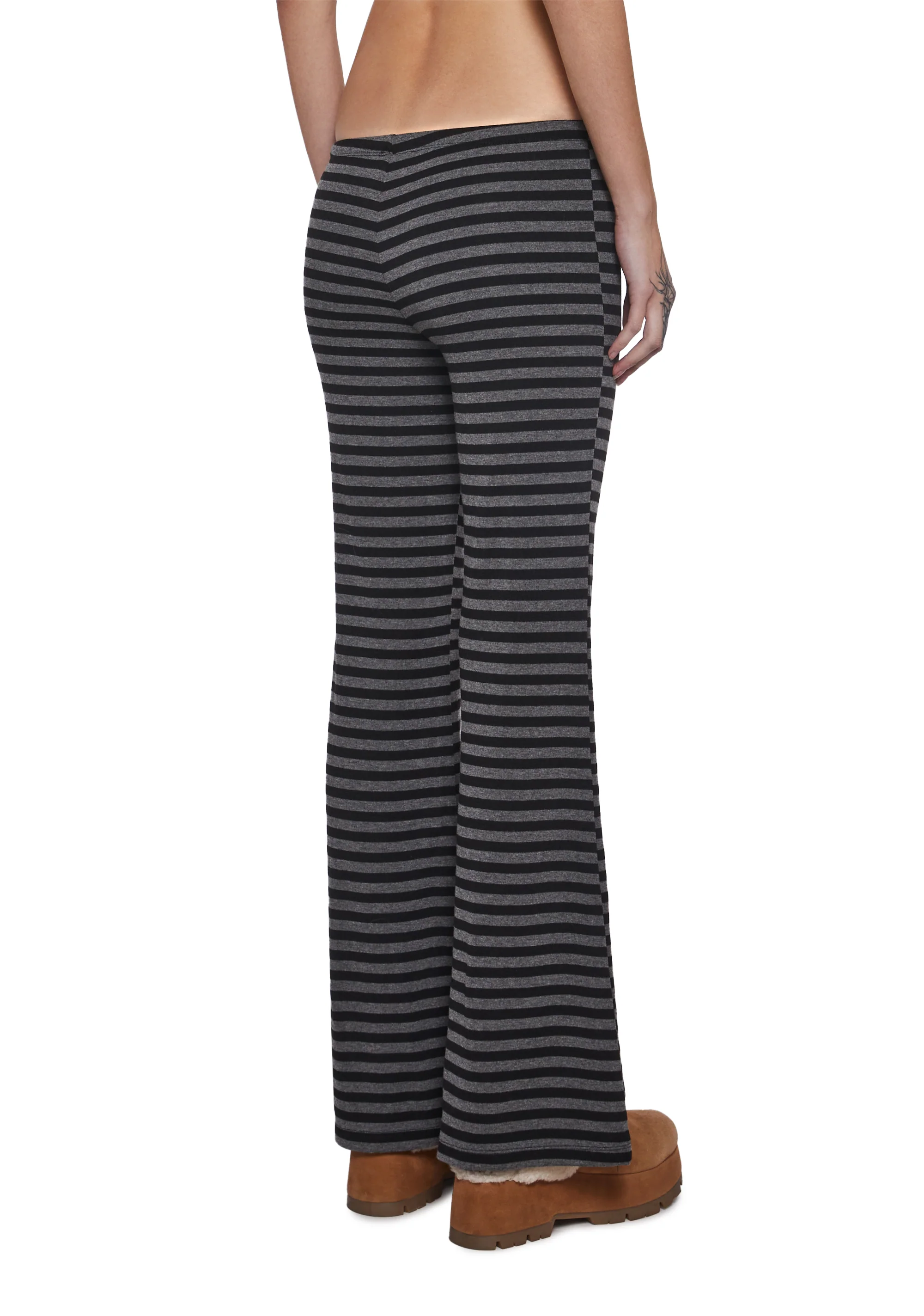 Leave Me Alone Striped Pants - Gray - Image 3