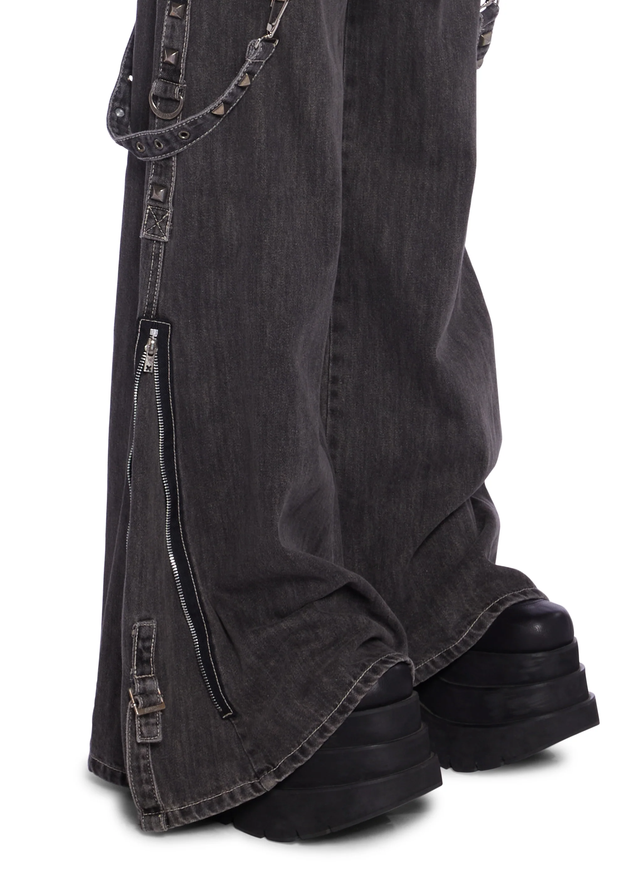 Studded Power Denim Pants - Image 5