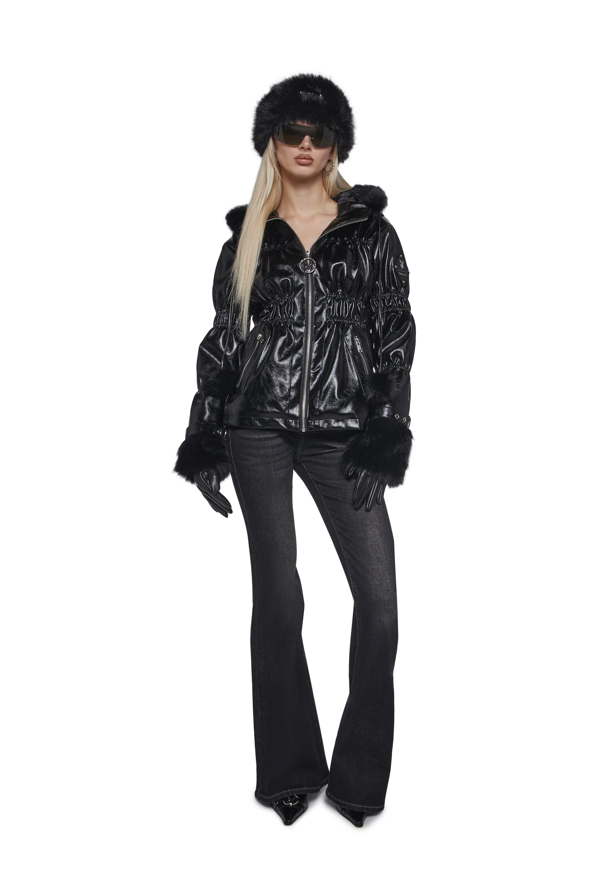 Puffer Jacket With Faux Fur Trim - Image 2