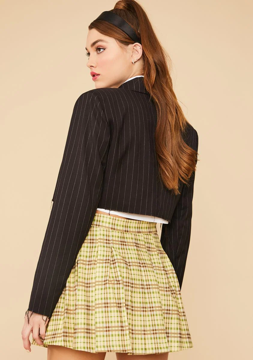 Study Date Plaid Pleated Mini Skirt - Image 4