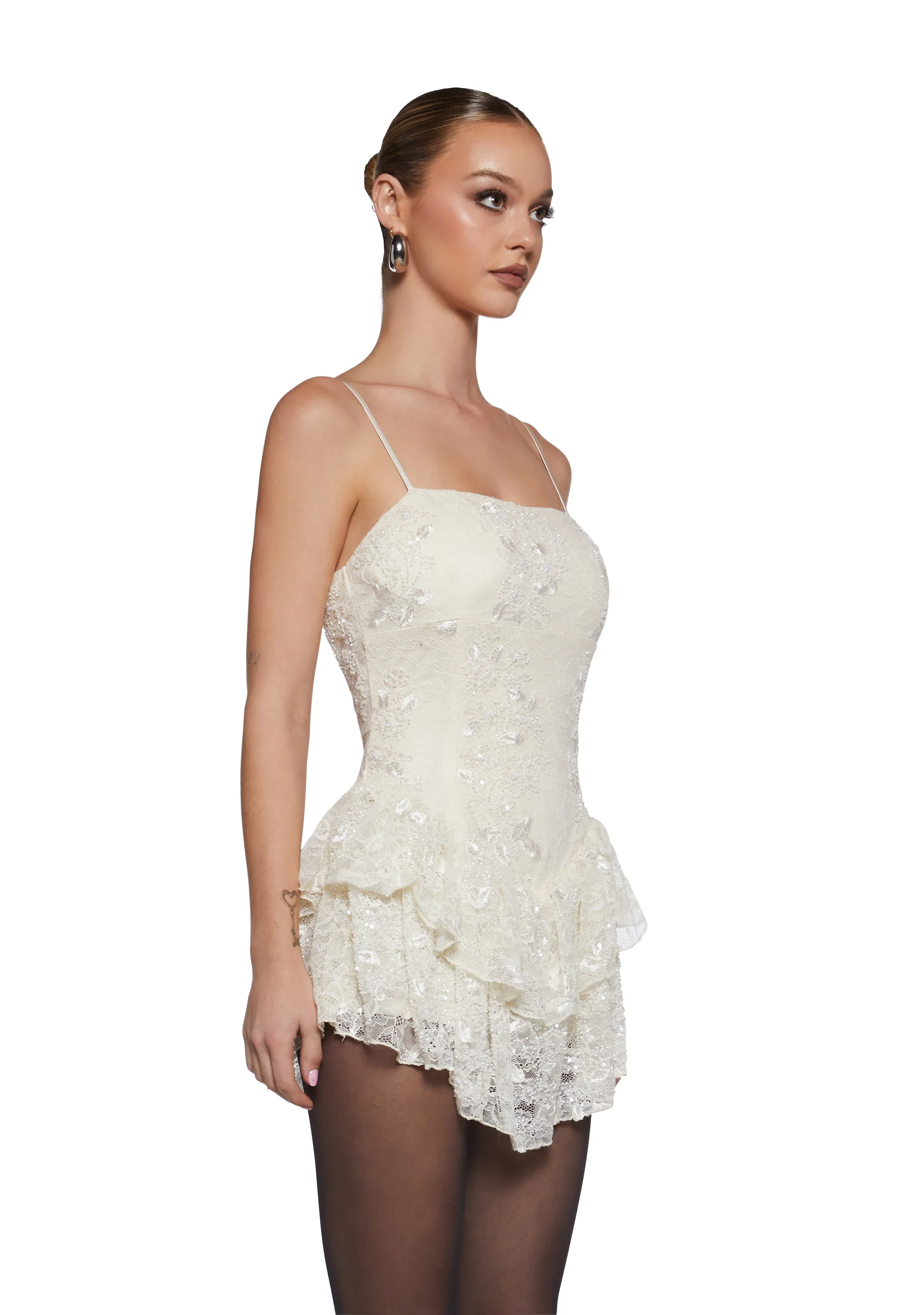Sultry Soiree Lace Mini Dress - Image 3