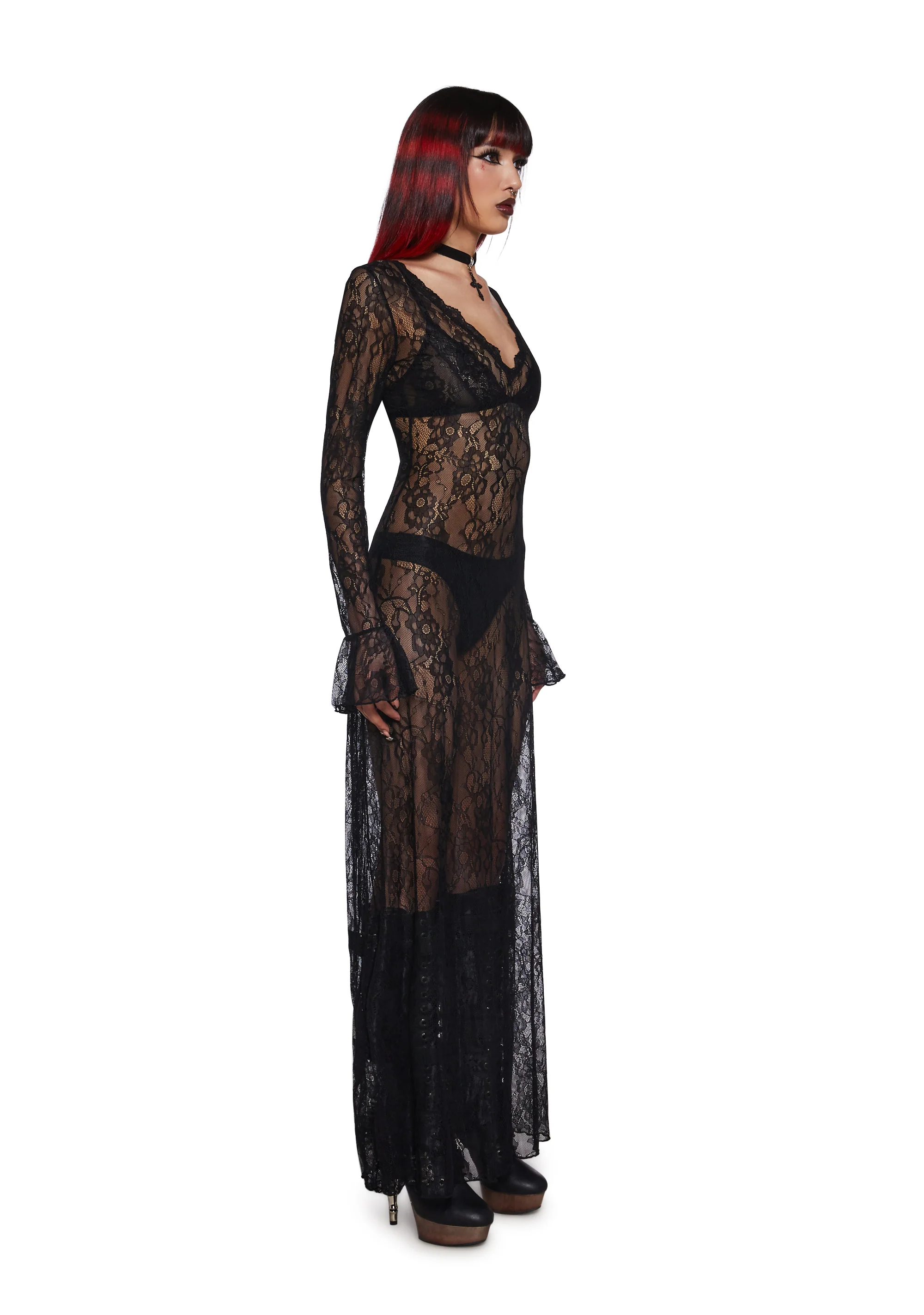 Sumptuous Shadows Lace Maxi Dress - Image 3