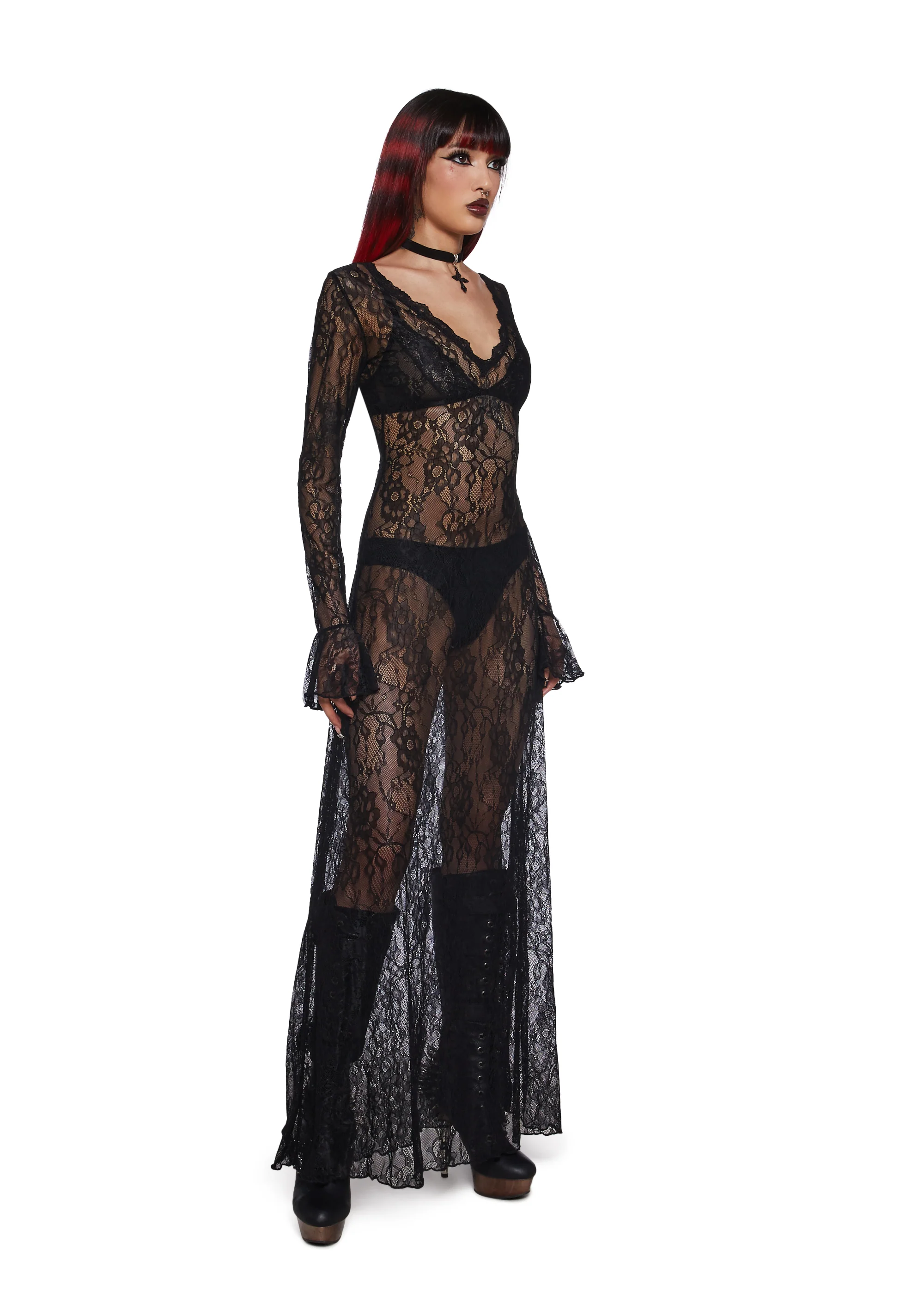 Sumptuous Shadows Lace Maxi Dress - Image 5
